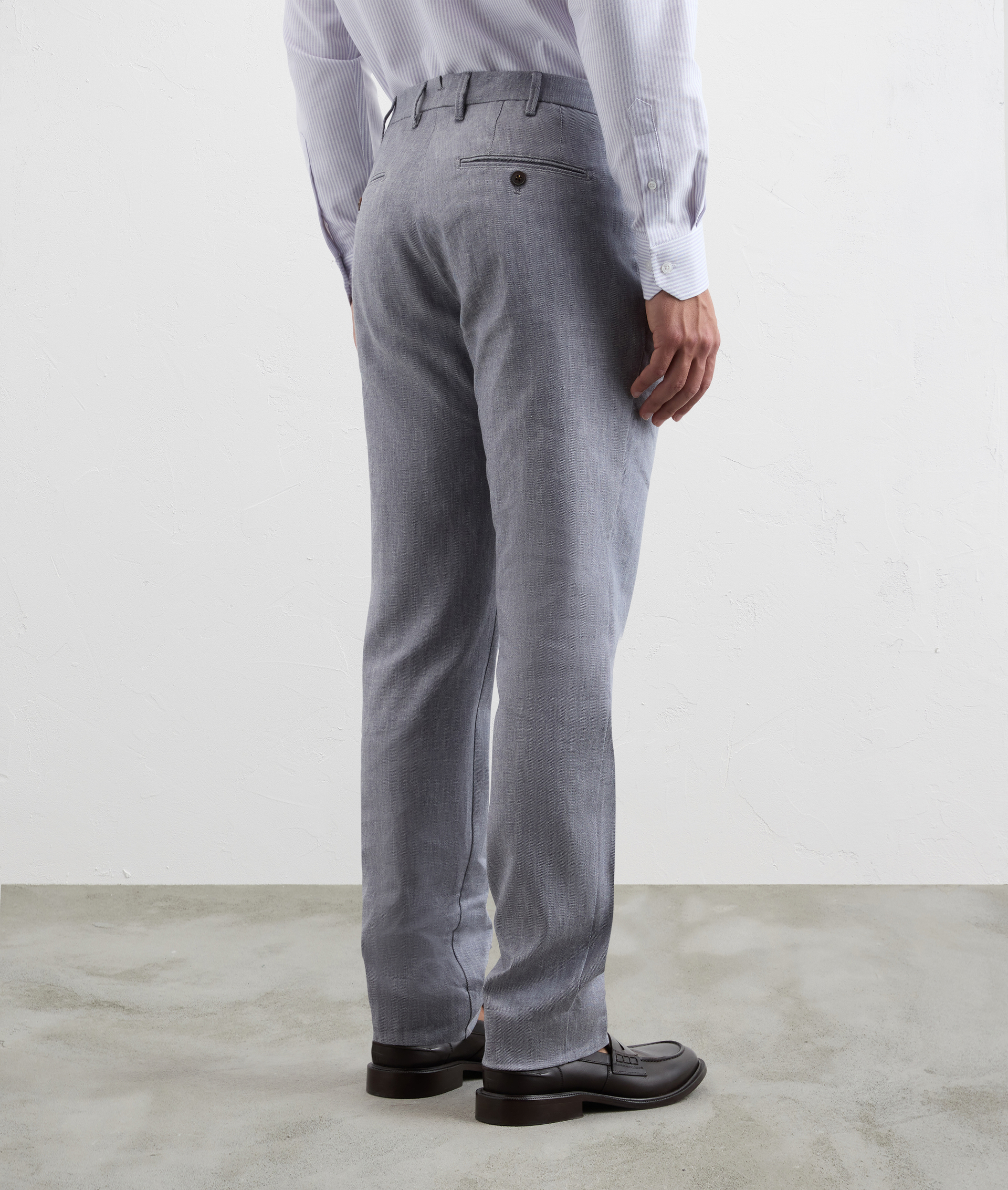 Pantaloni Chino Effetto Denim Grigio Chiaro - Pal Zileri | Official Website