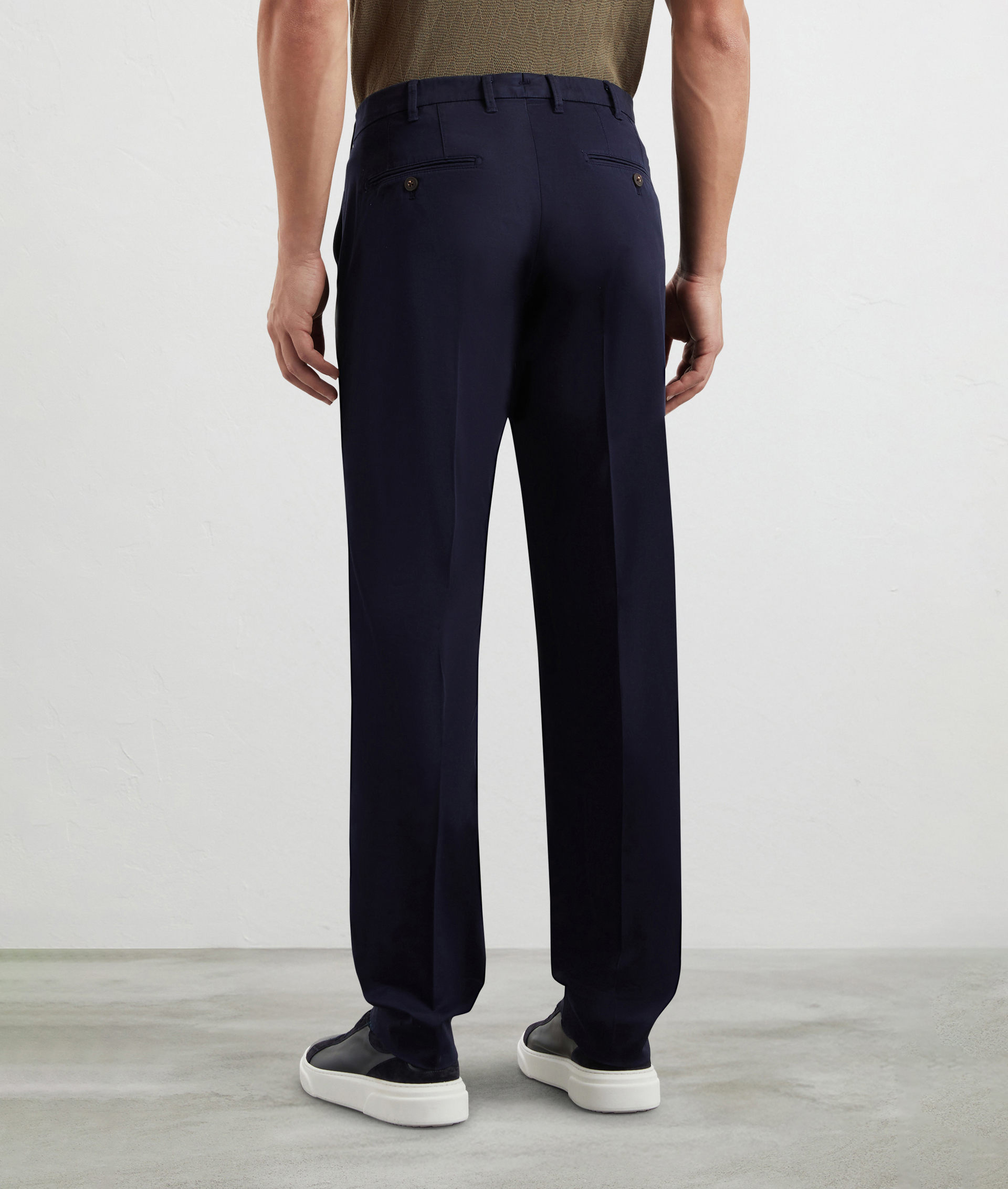 Garment Dyed Chino Pants Blue Navy | Pal Zileri