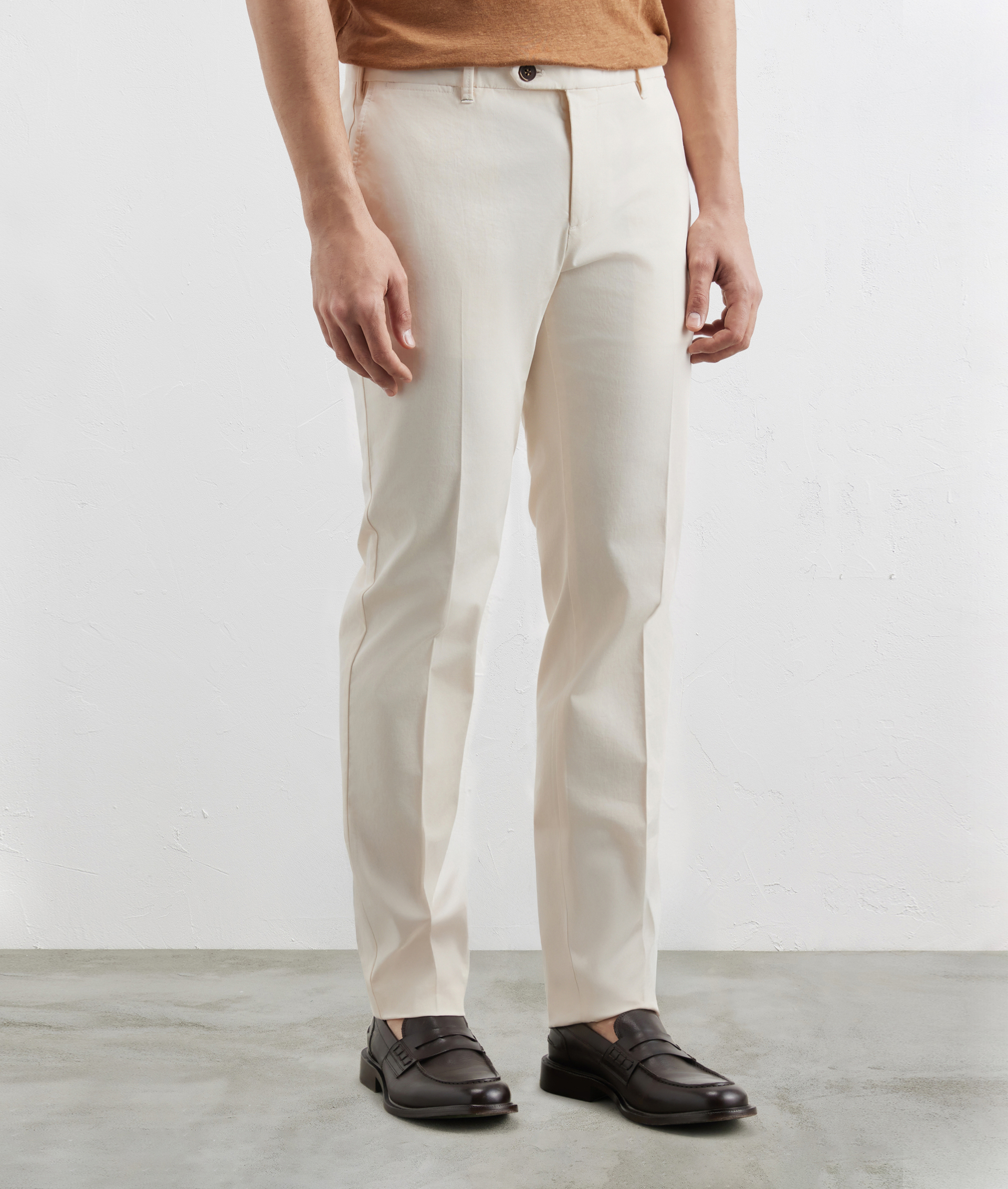 Pantaloni Chino Tinti In Capo Bianco | Pal Zileri
