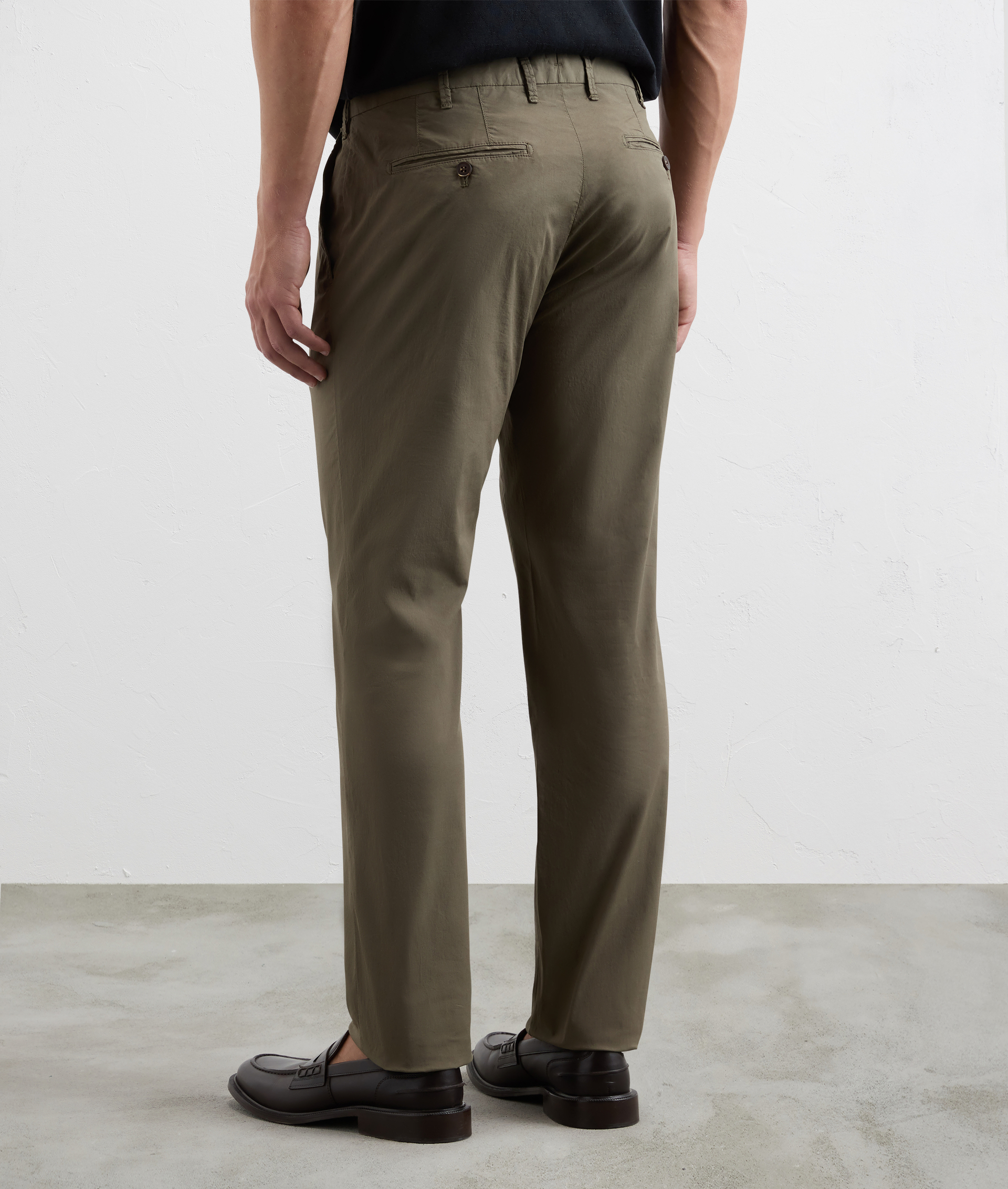 Pantaloni Chino In Cotone Tinti In Capo Verde Chiaro - Pal Zileri | Official Website