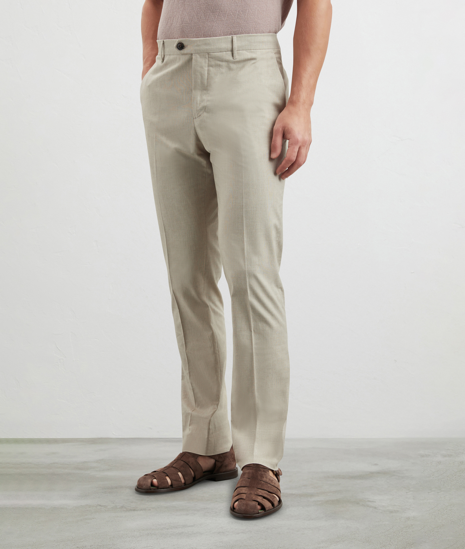Garment Dyed Cotton Chino Pants Natural | Pal Zileri