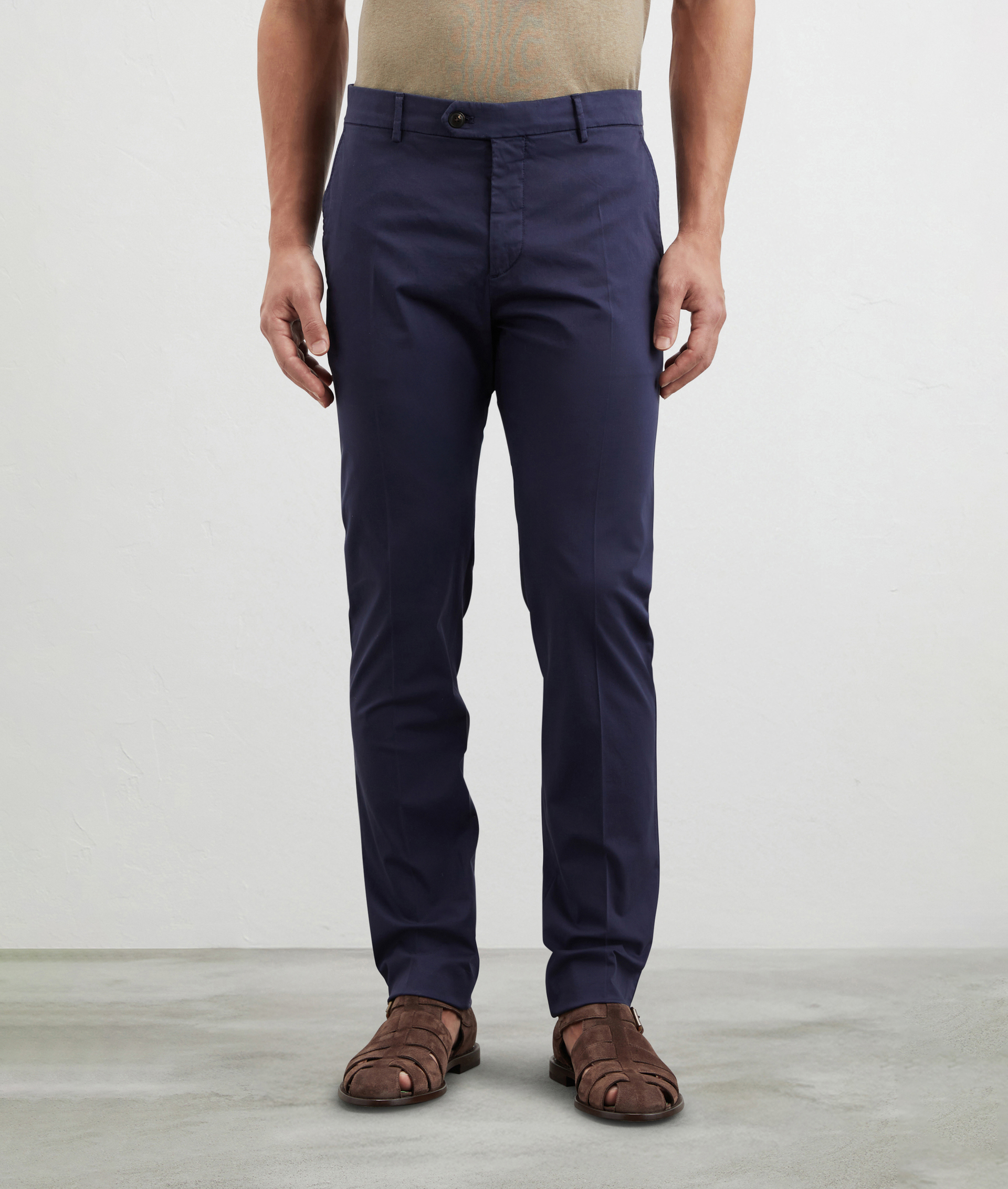 Garment Dyed Cotton Chino Pants Navy Blue | Pal Zileri