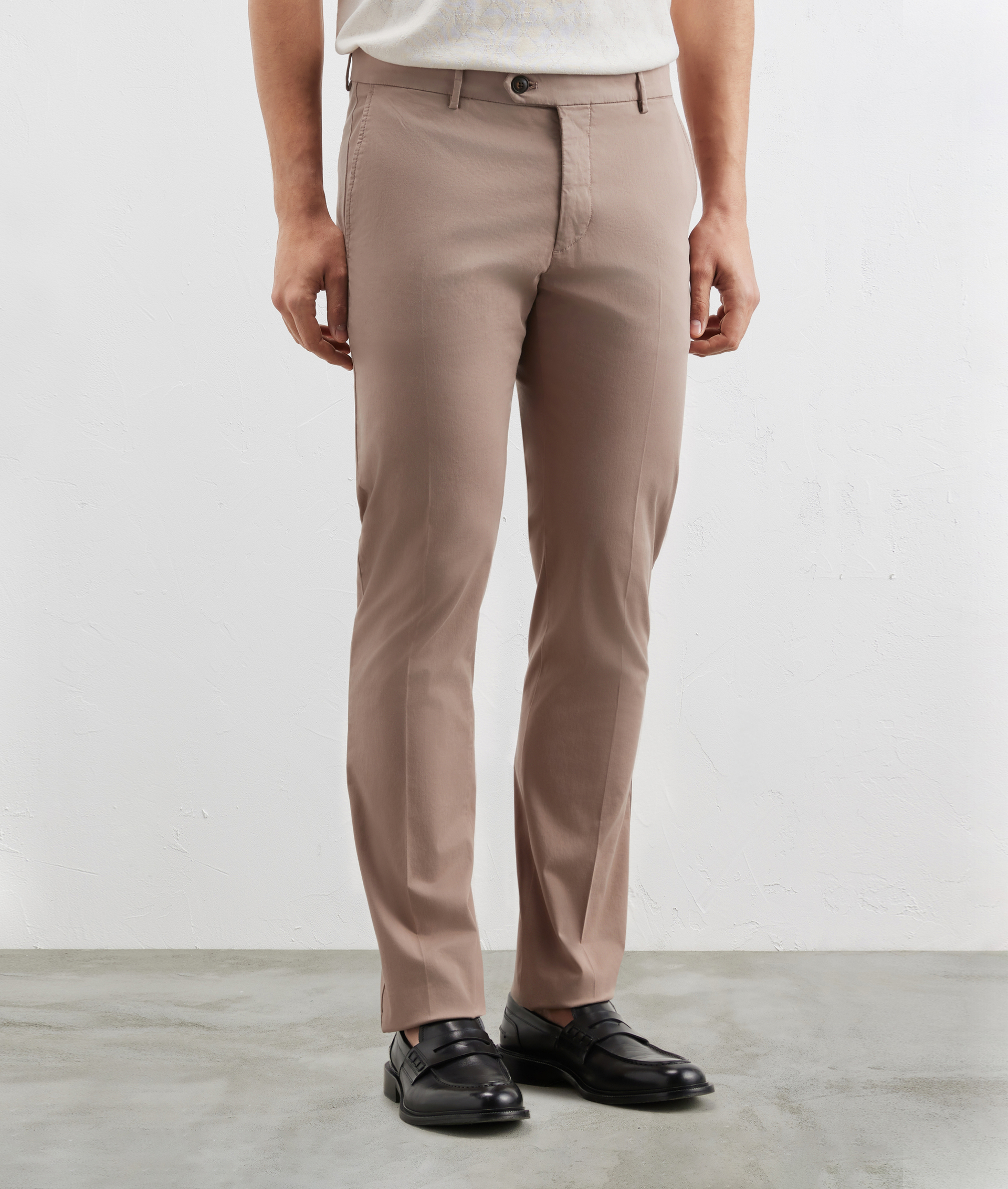 Pantaloni Chino In Cotone Tinti In Capo Grigio Chiaro | Pal Zileri