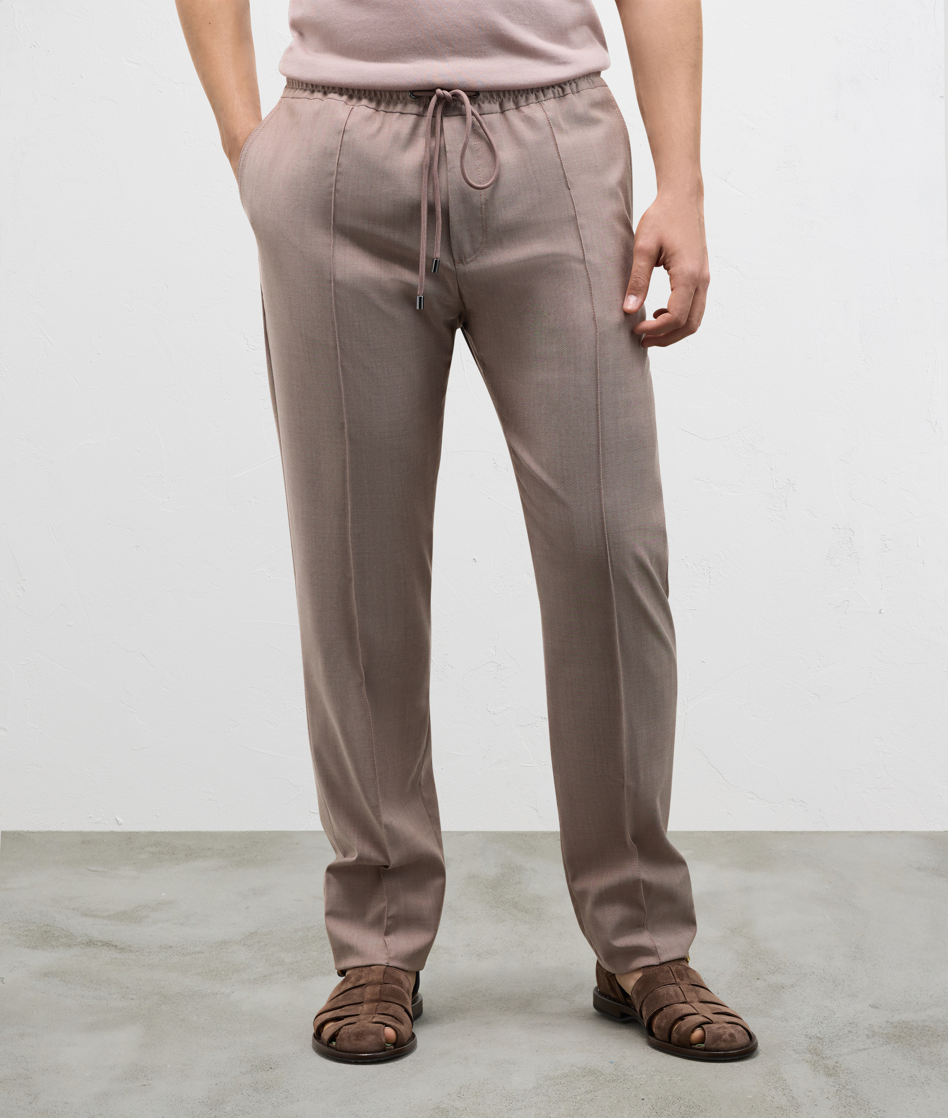 Stretch Wool Drawstring Pants Bordeaux | Pal Zileri