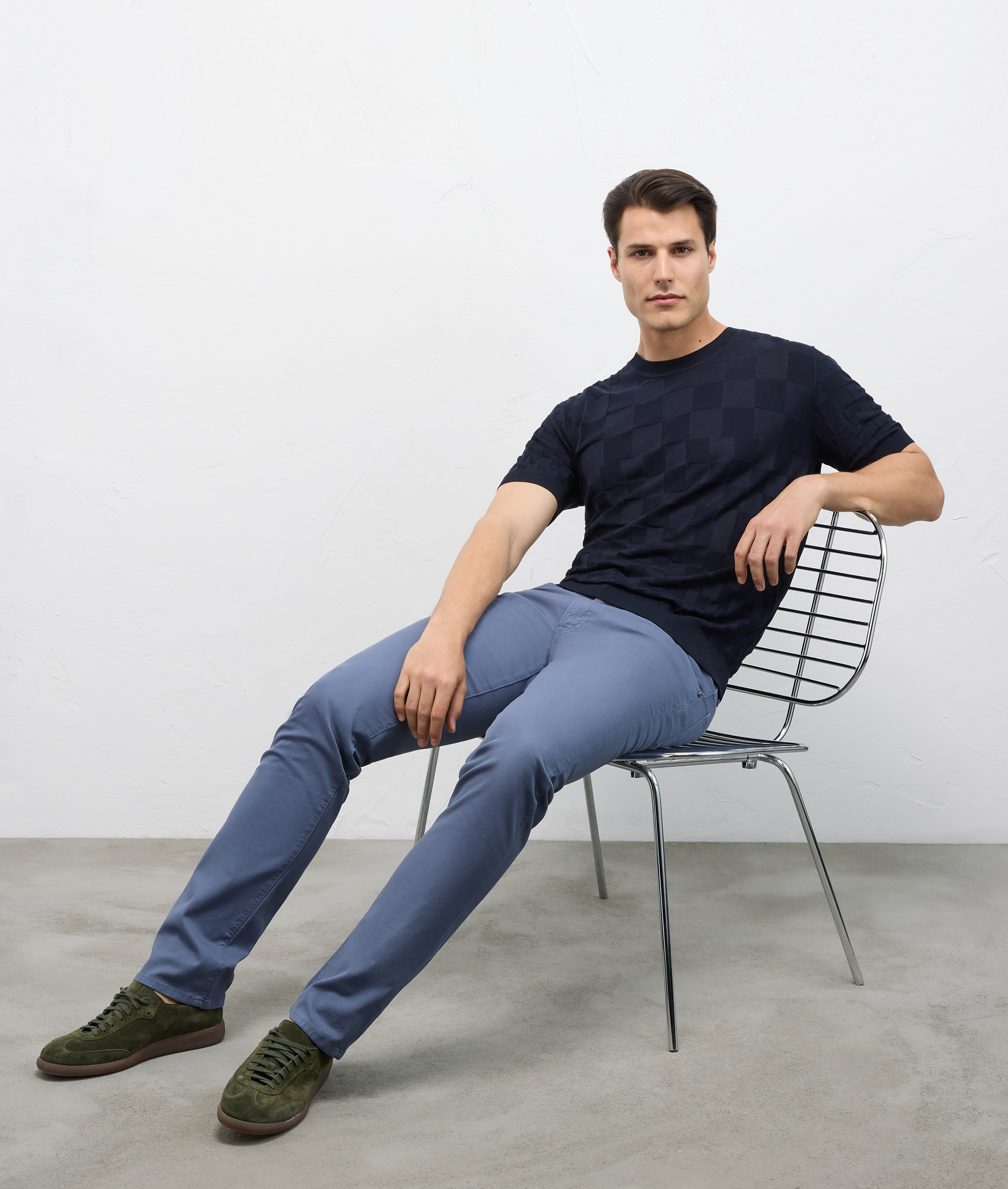 5 Pocket Stretch Cotton Pants Light Blue | Pal Zileri