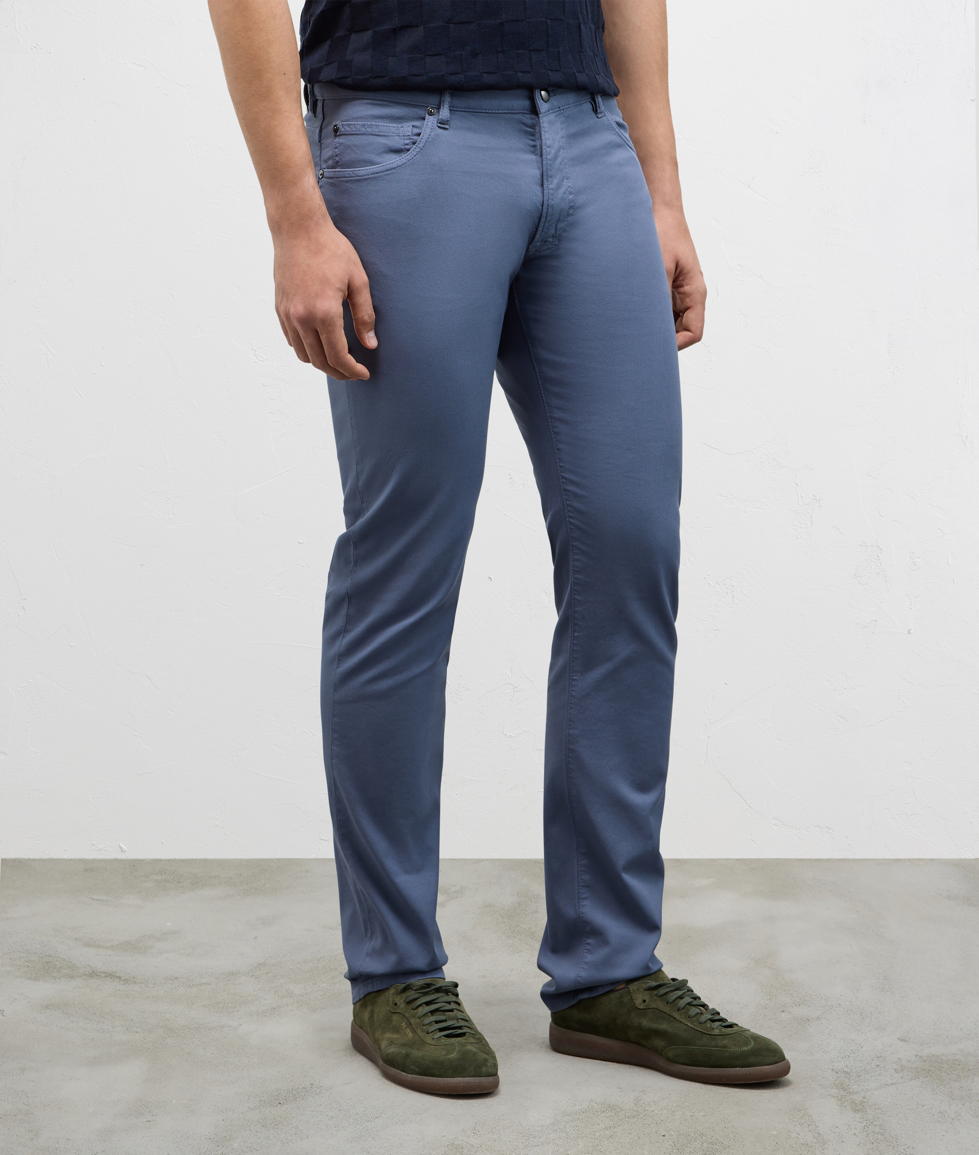 5 Pocket Stretch Cotton Pants Light Blue | Pal Zileri