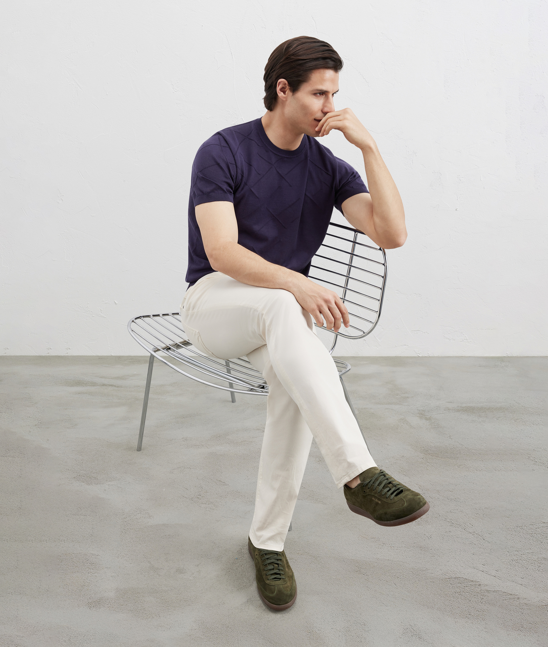 5 Pocket Stretch Cotton Pants White | Pal Zileri