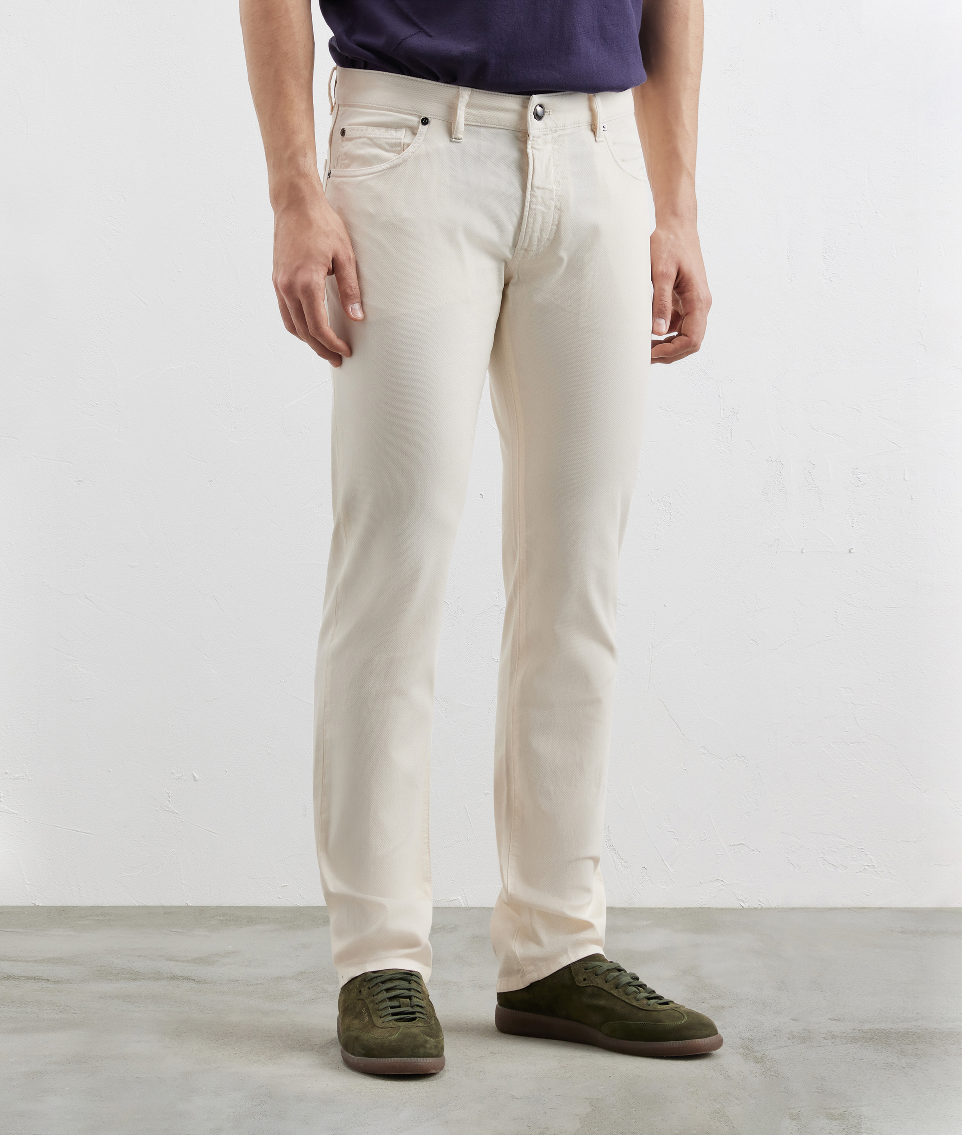 5 Pocket Stretch Cotton Pants White | Pal Zileri