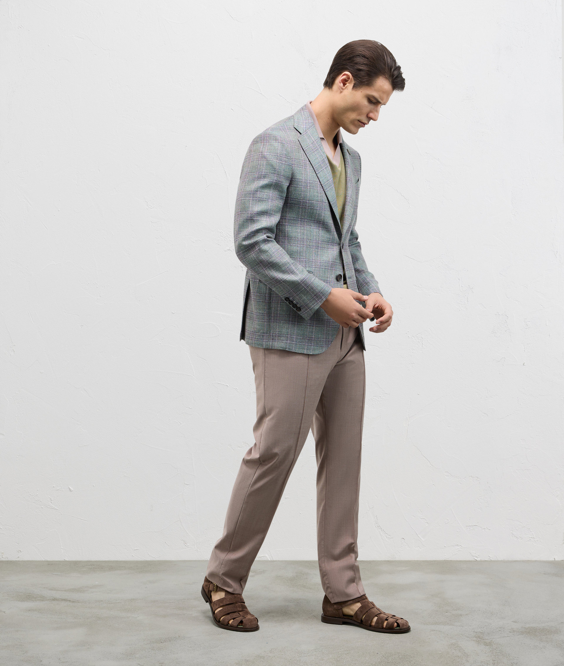 Brera Jacket In Silk Wool And Linen Light Green | Pal Zileri