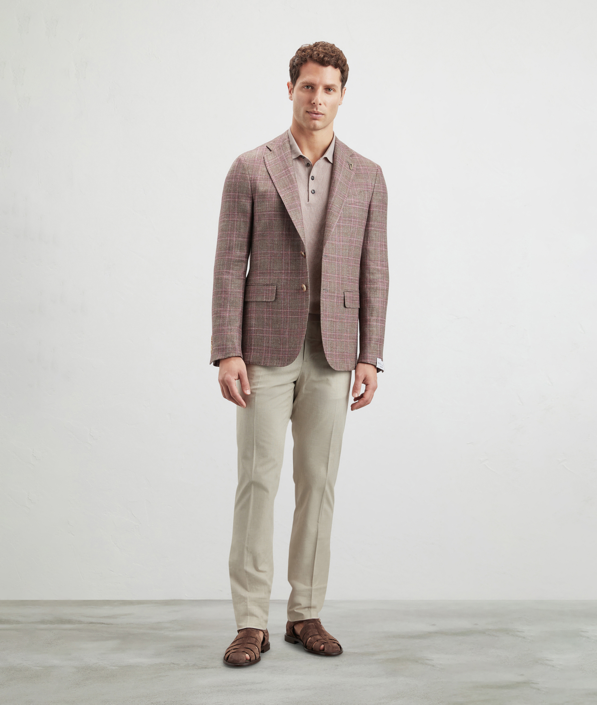 Brera Jacket In Silk Wool And Linen Pink | Pal Zileri