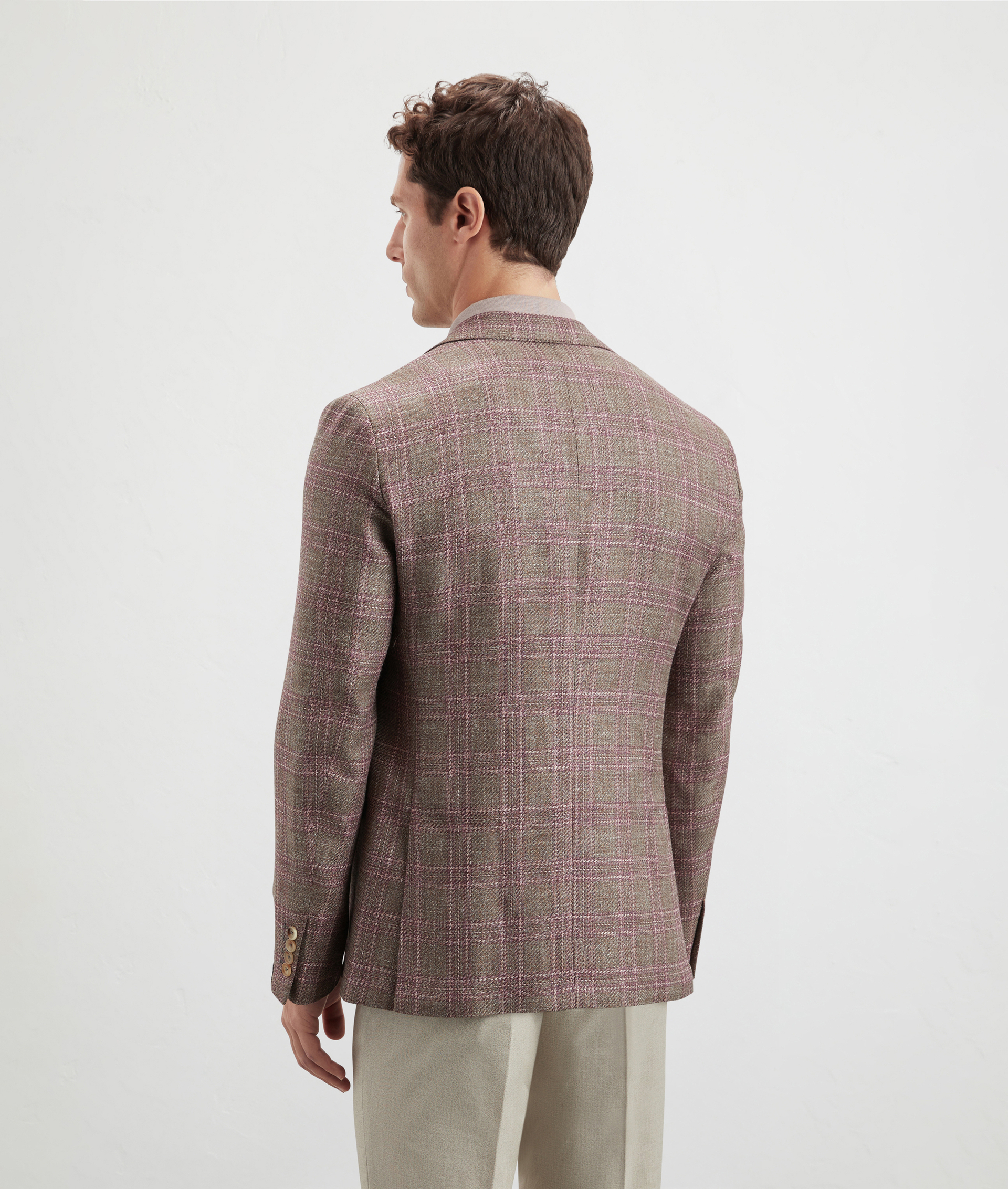 Brera Jacket In Silk Wool And Linen Pink | Pal Zileri