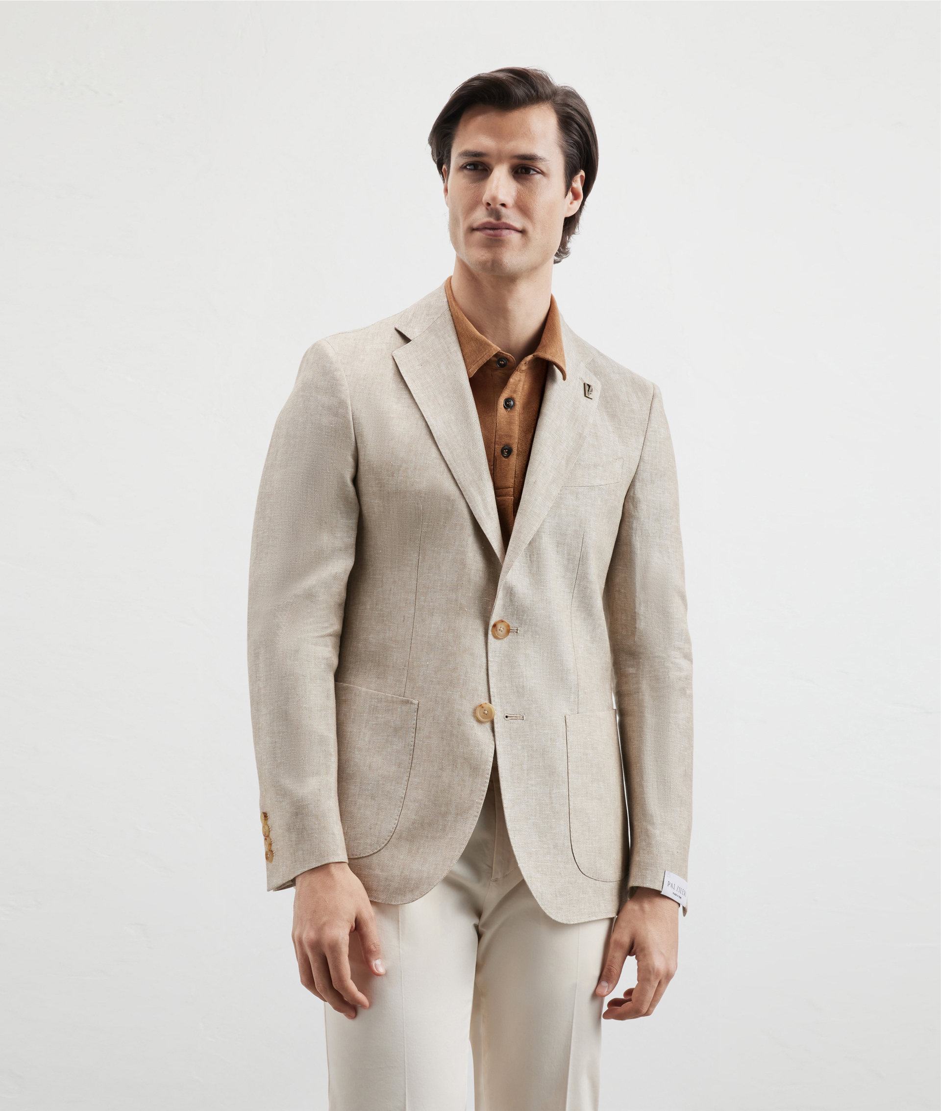 Brera Jacket In Mouliné Linen Light Brown | Pal Zileri