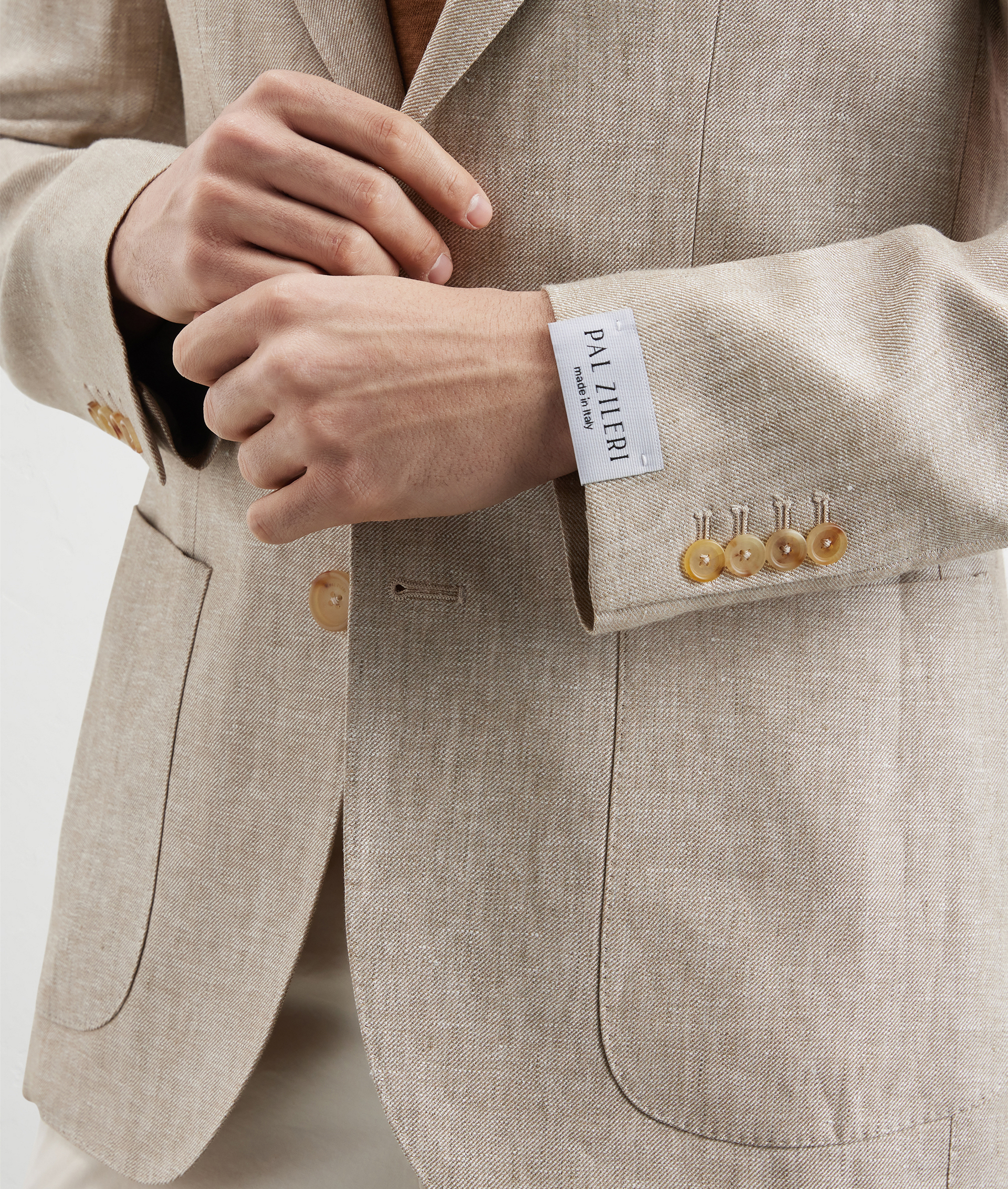 Brera Jacket In Mouliné Linen Light Brown | Pal Zileri