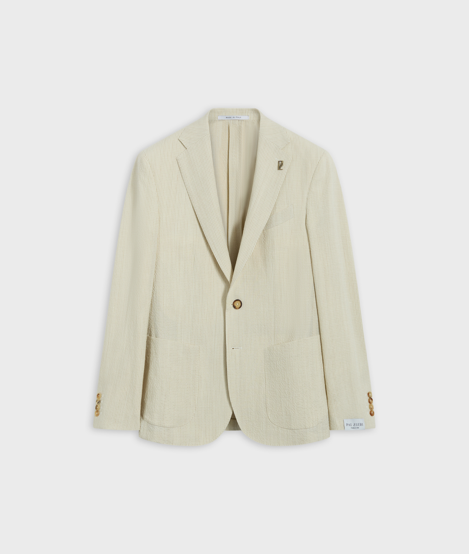 Brera Jacket In Seersucker Light Brown | Pal Zileri