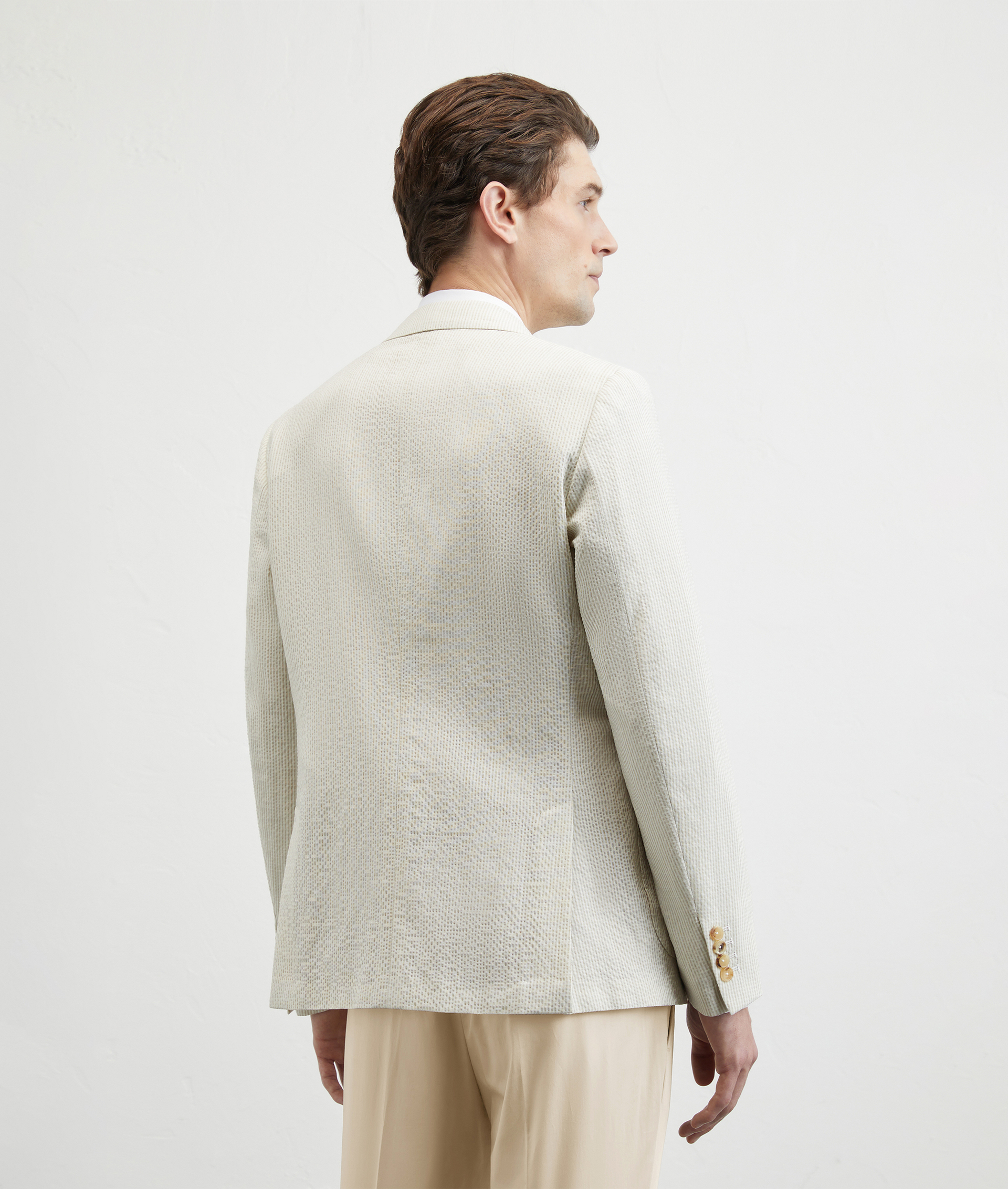 Brera Jacket In Seersucker Light Brown | Pal Zileri