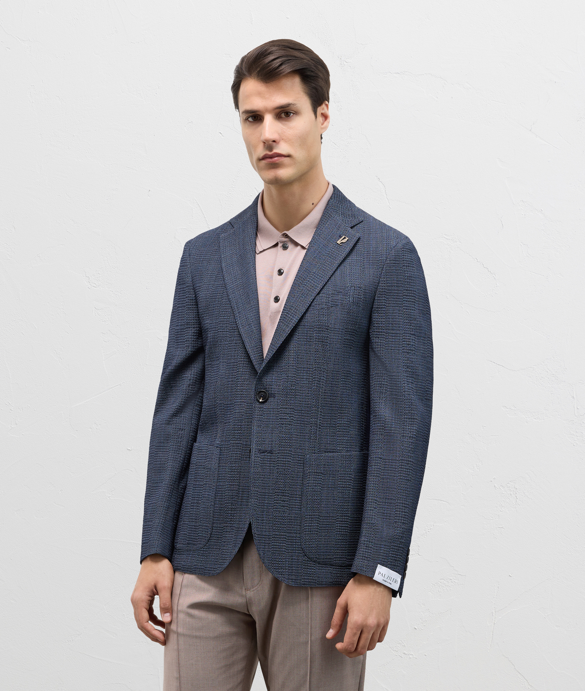 Brera Jacket In Wool And Nylon Blue | Pal Zileri