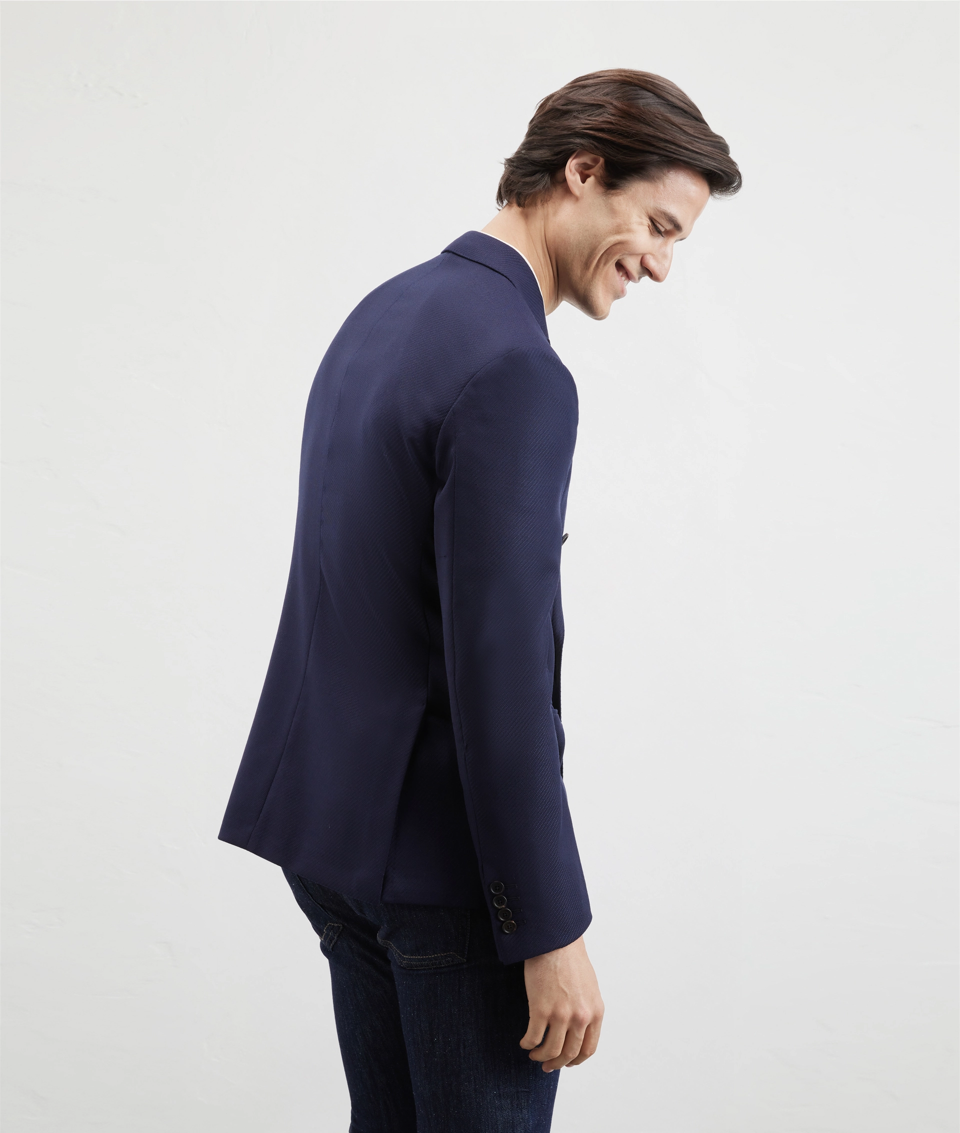 Brera Double-Breasted Jacket In Wool Blue Navy | Pal Zileri
