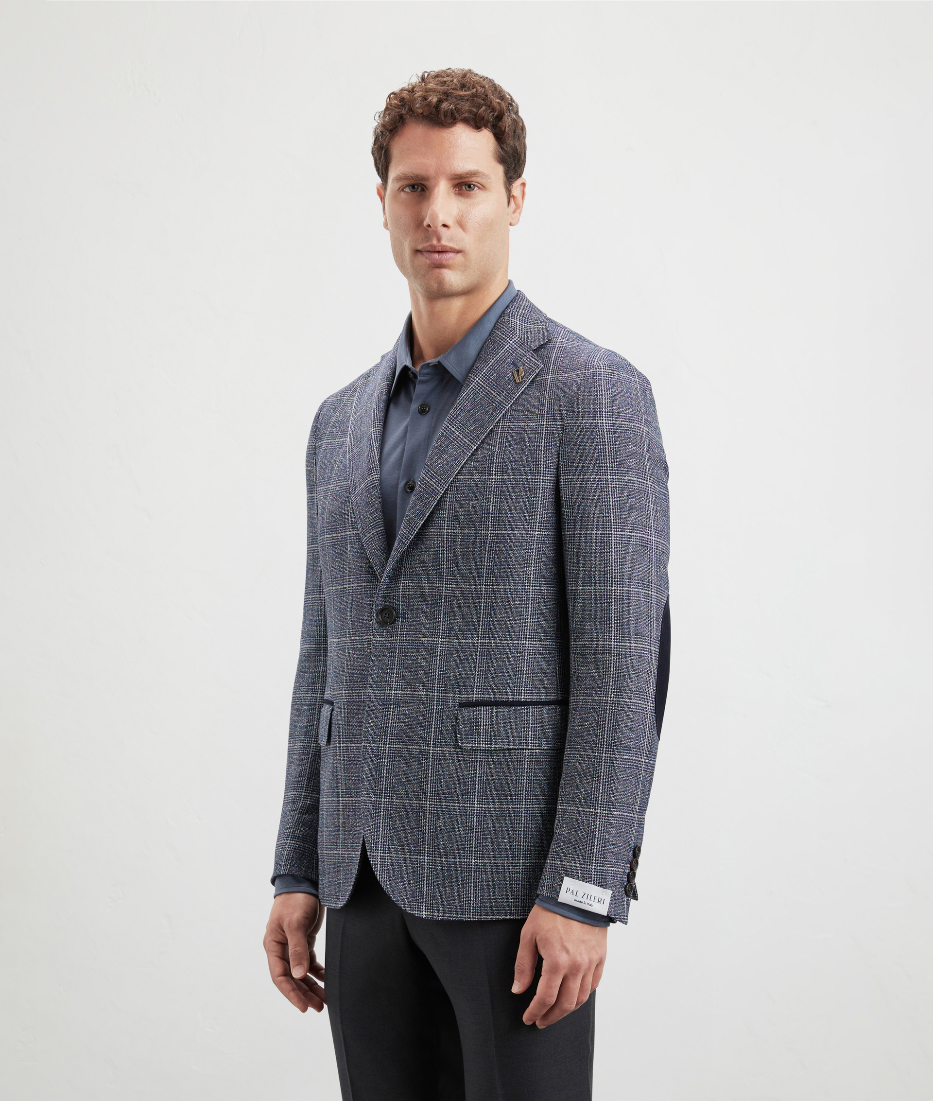 Brera Jacket In Wool And Linen Blue | Pal Zileri