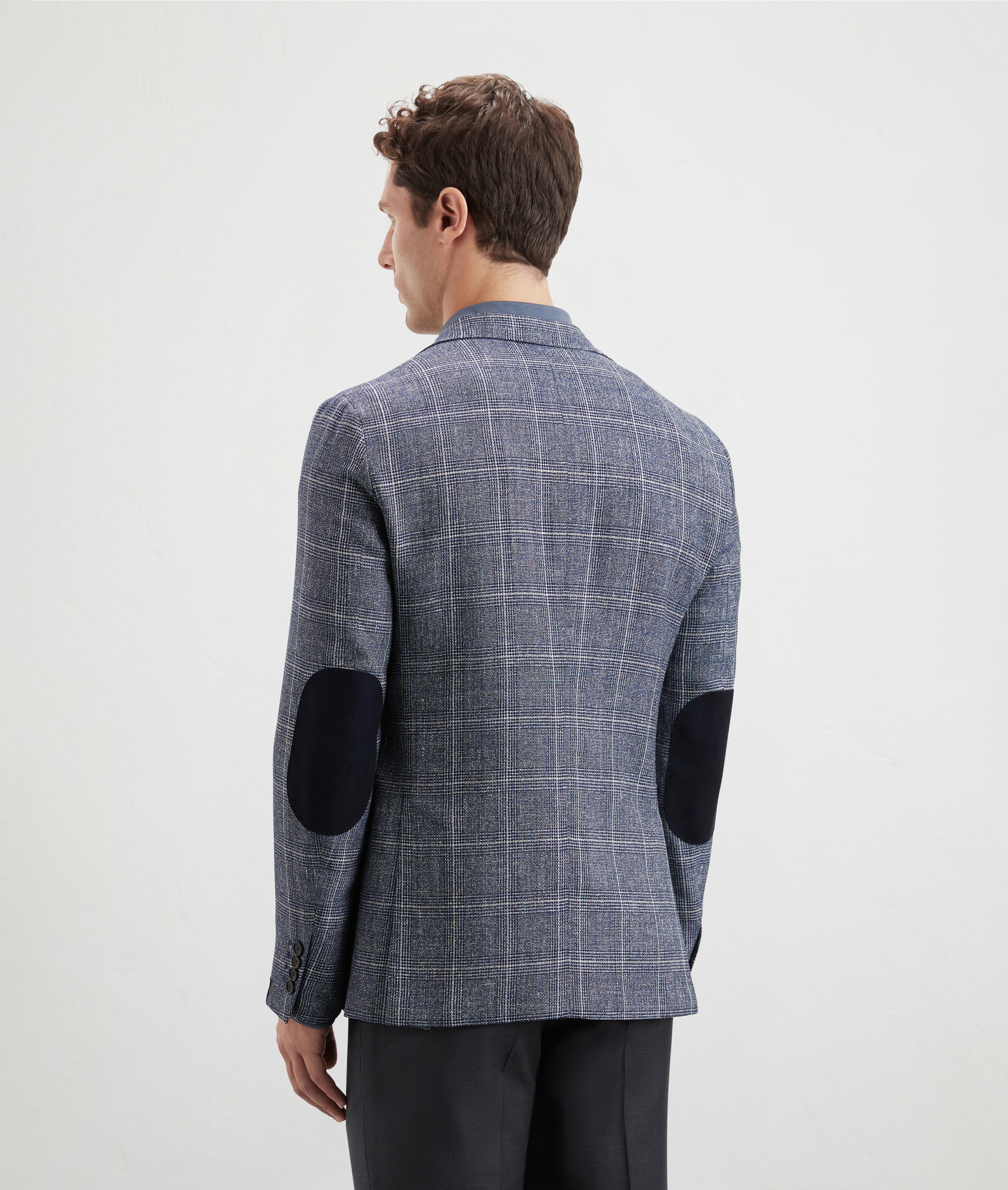 Brera Jacket In Wool And Linen Blue | Pal Zileri
