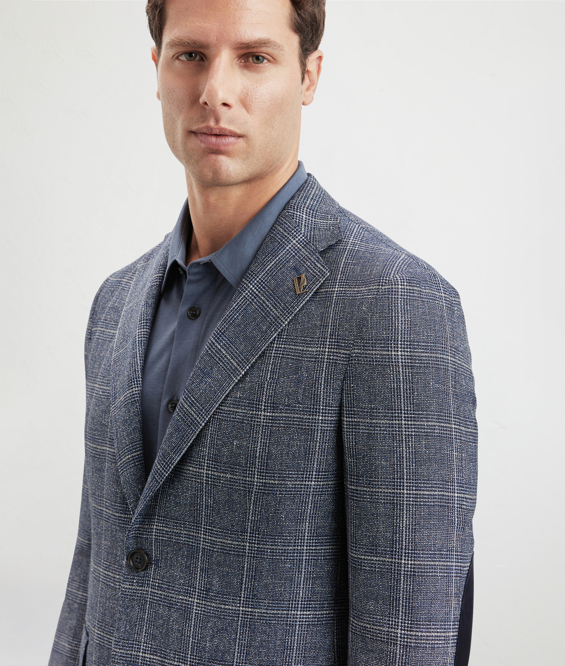 Brera Jacket In Wool And Linen Blue | Pal Zileri