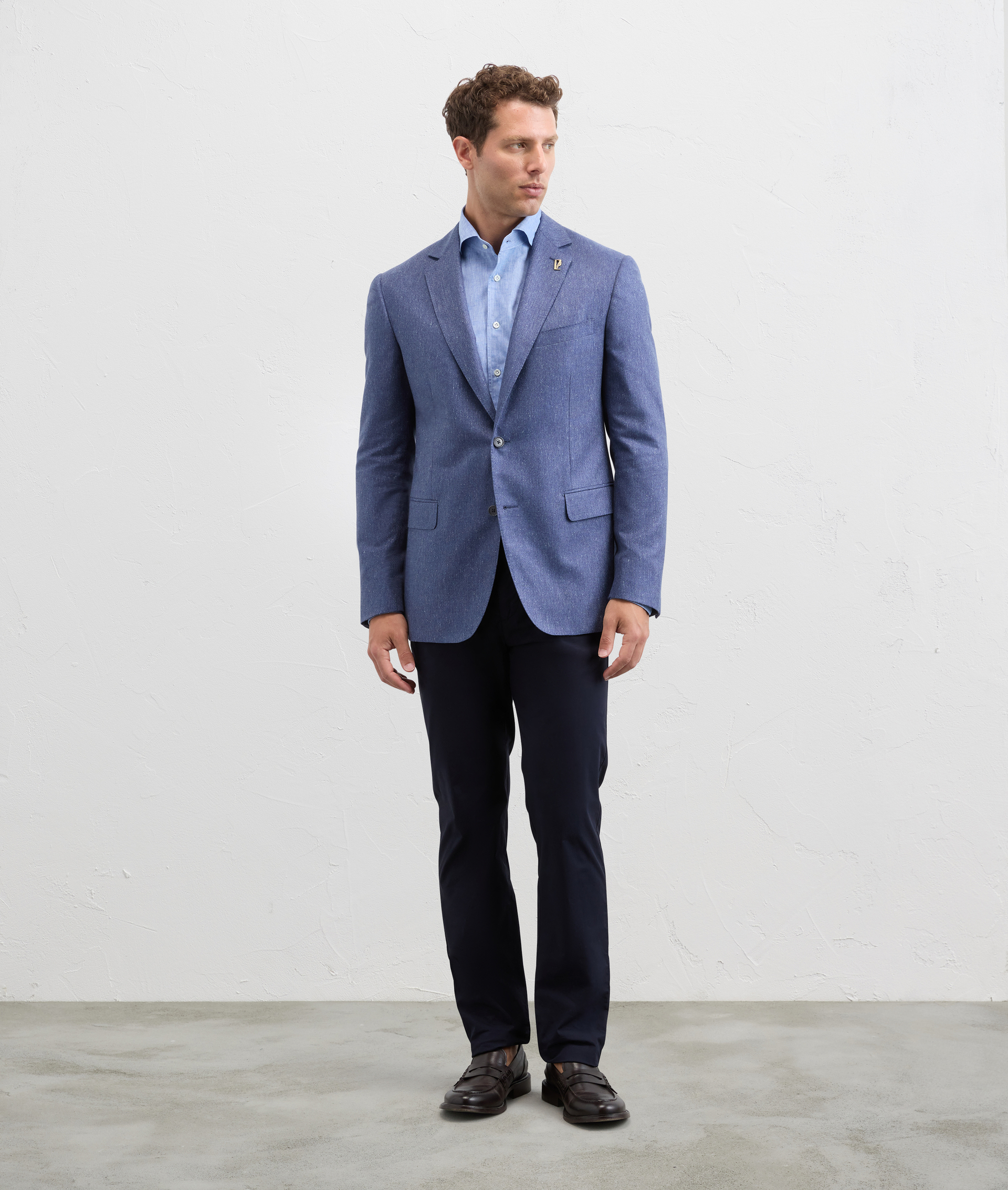 Vicenza jacket in pure silk blue - Suits and Blazers - Pal Zileri | Official Website