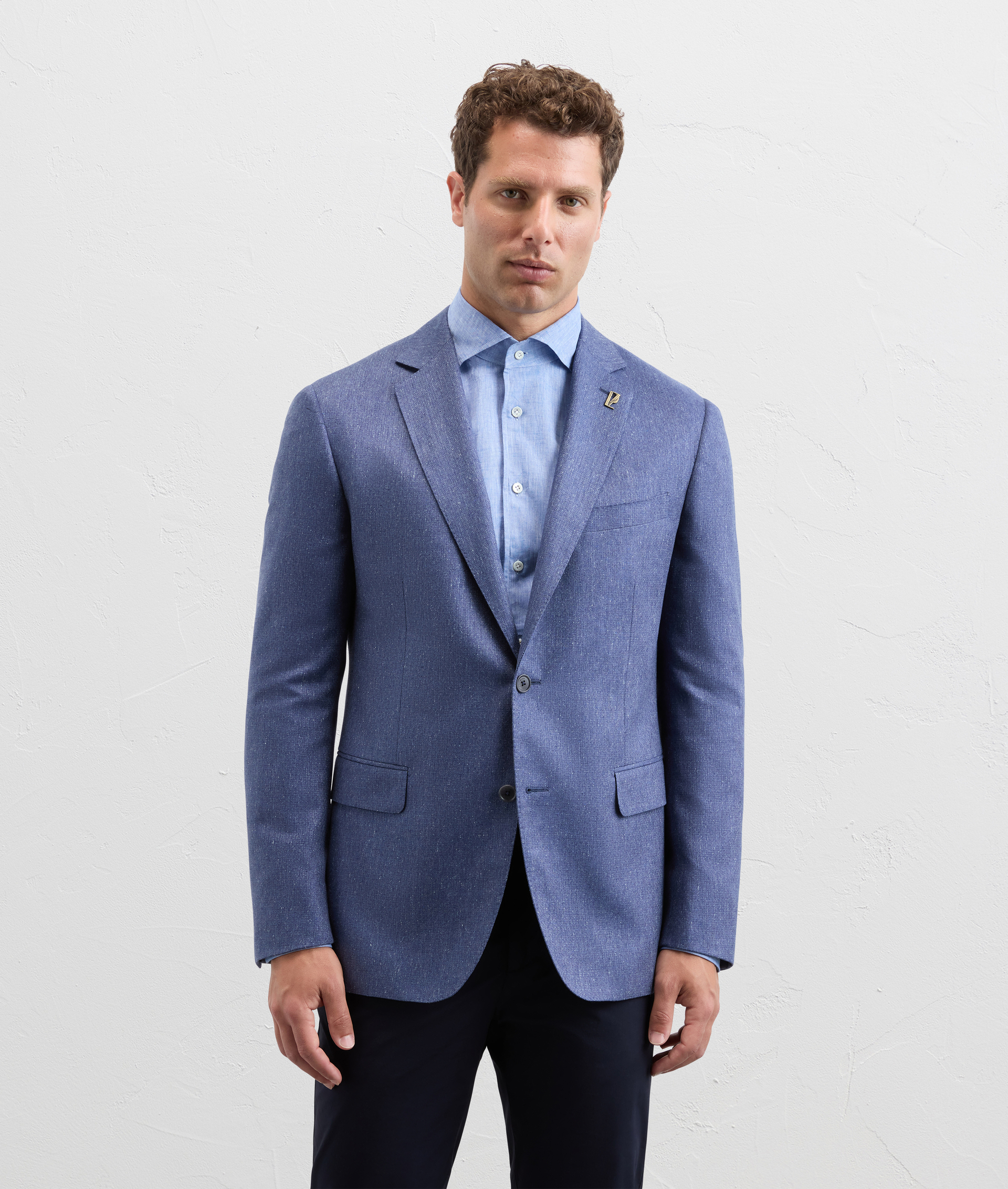 Vicenza jacket in pure silk blue - Pal Zileri | Official Website
