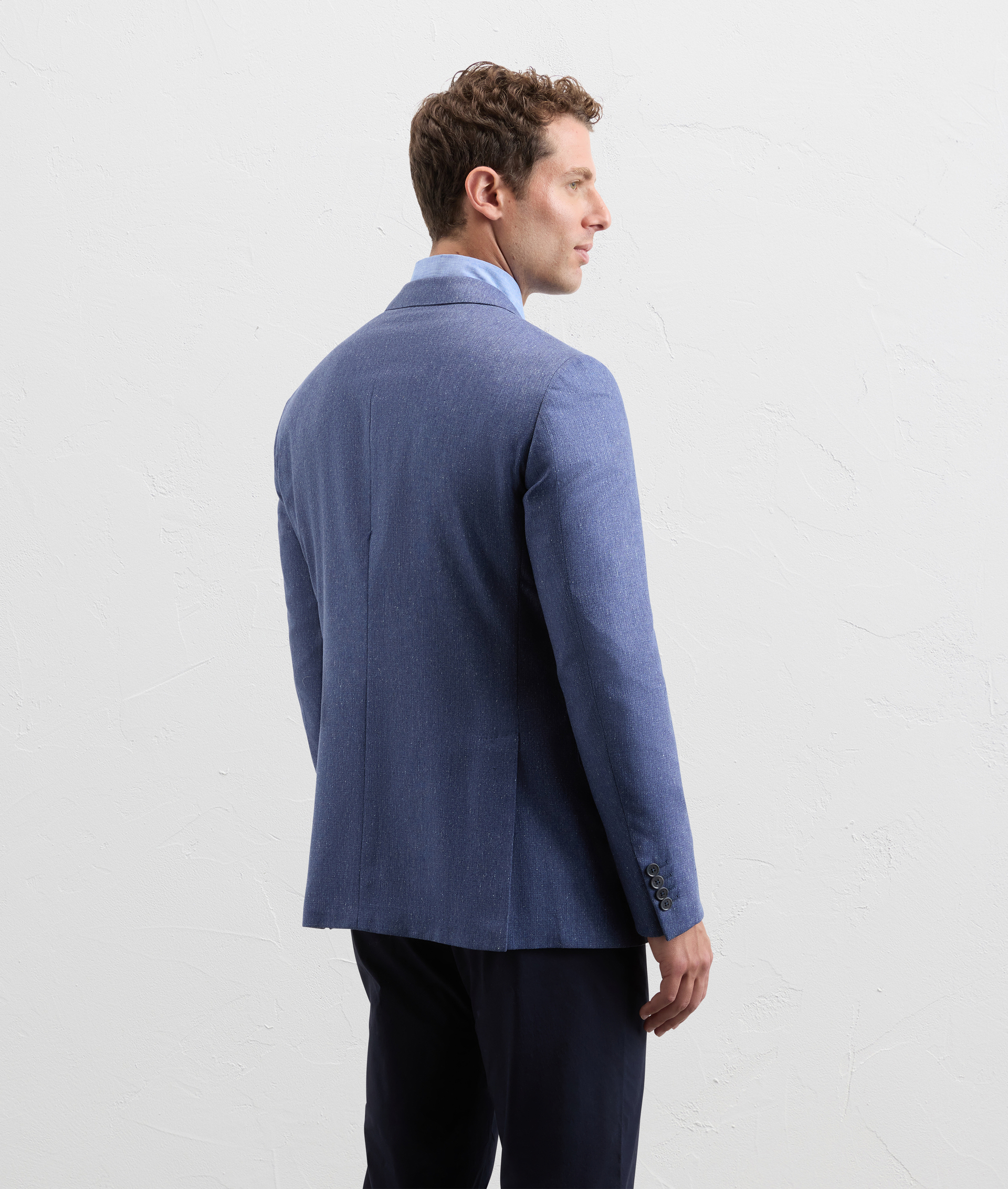 Vicenza jacket in pure silk blue - Pal Zileri | Official Website