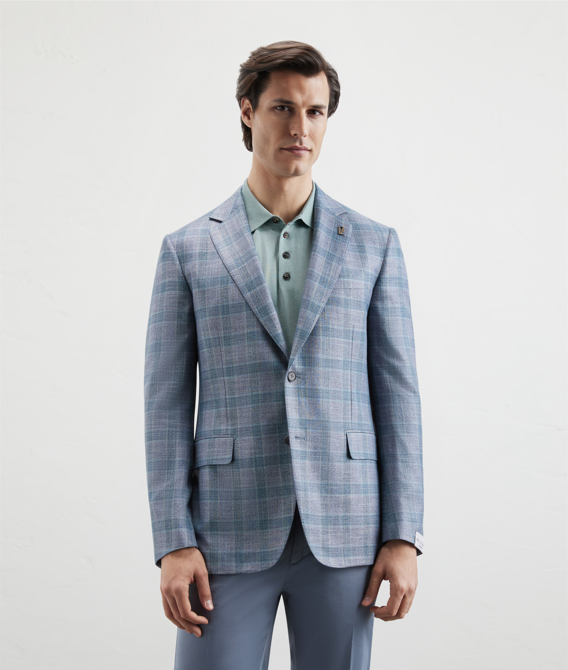 Vicenza Jacket In Bamboo Viscose Mouliné Light Green | Pal Zileri