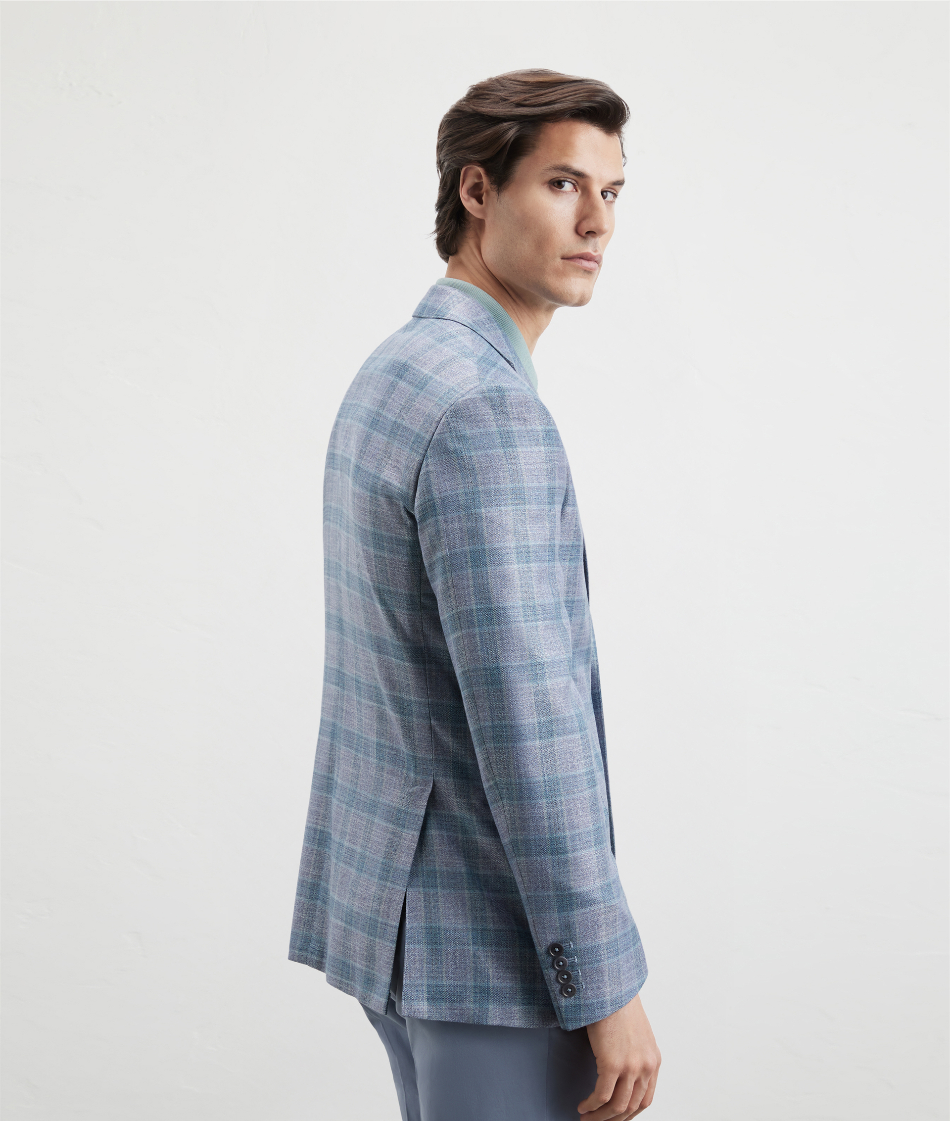 Vicenza Jacket In Bamboo Viscose Mouliné Light Green | Pal Zileri