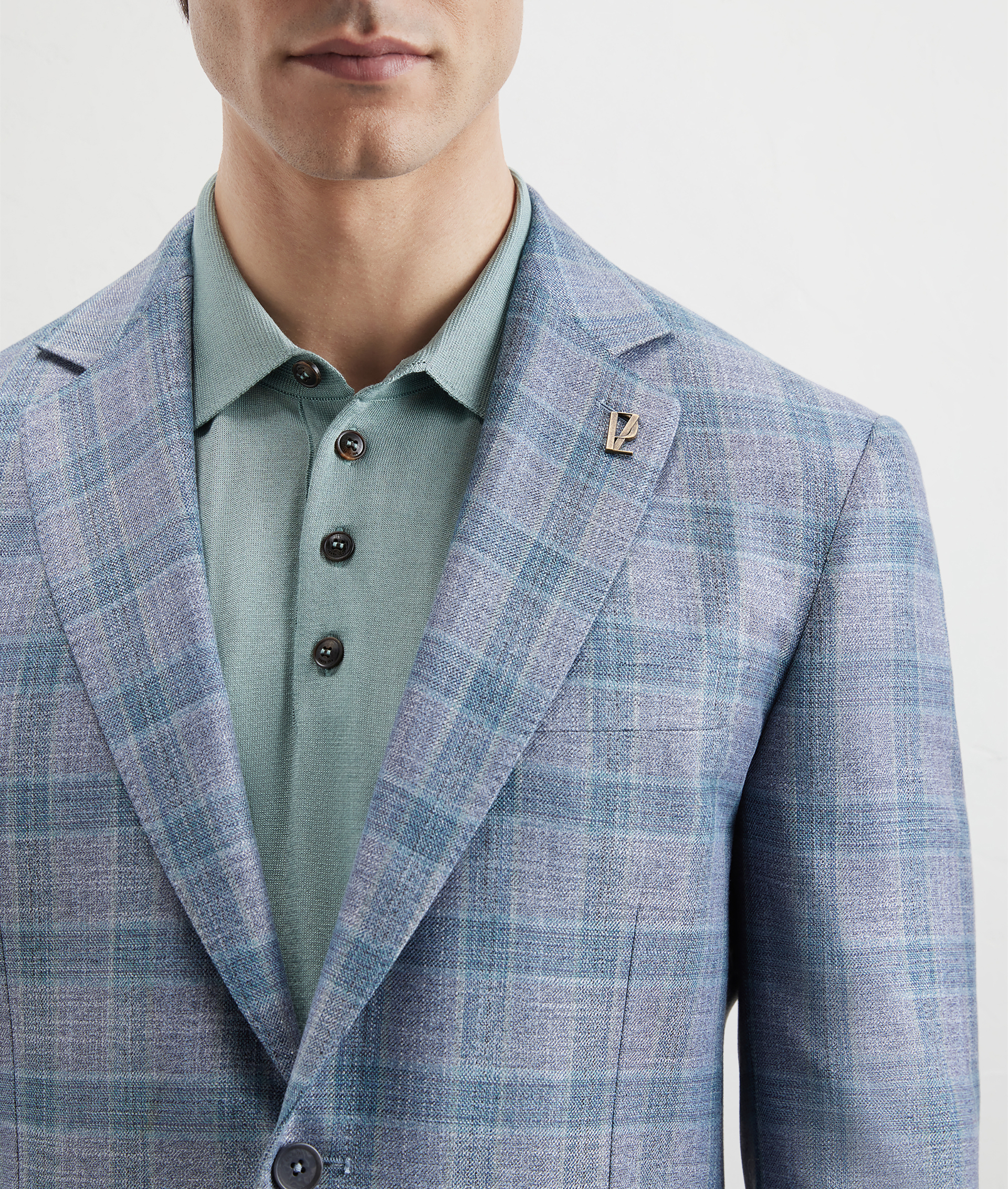 Vicenza Jacket In Bamboo Viscose Mouliné Light Green | Pal Zileri