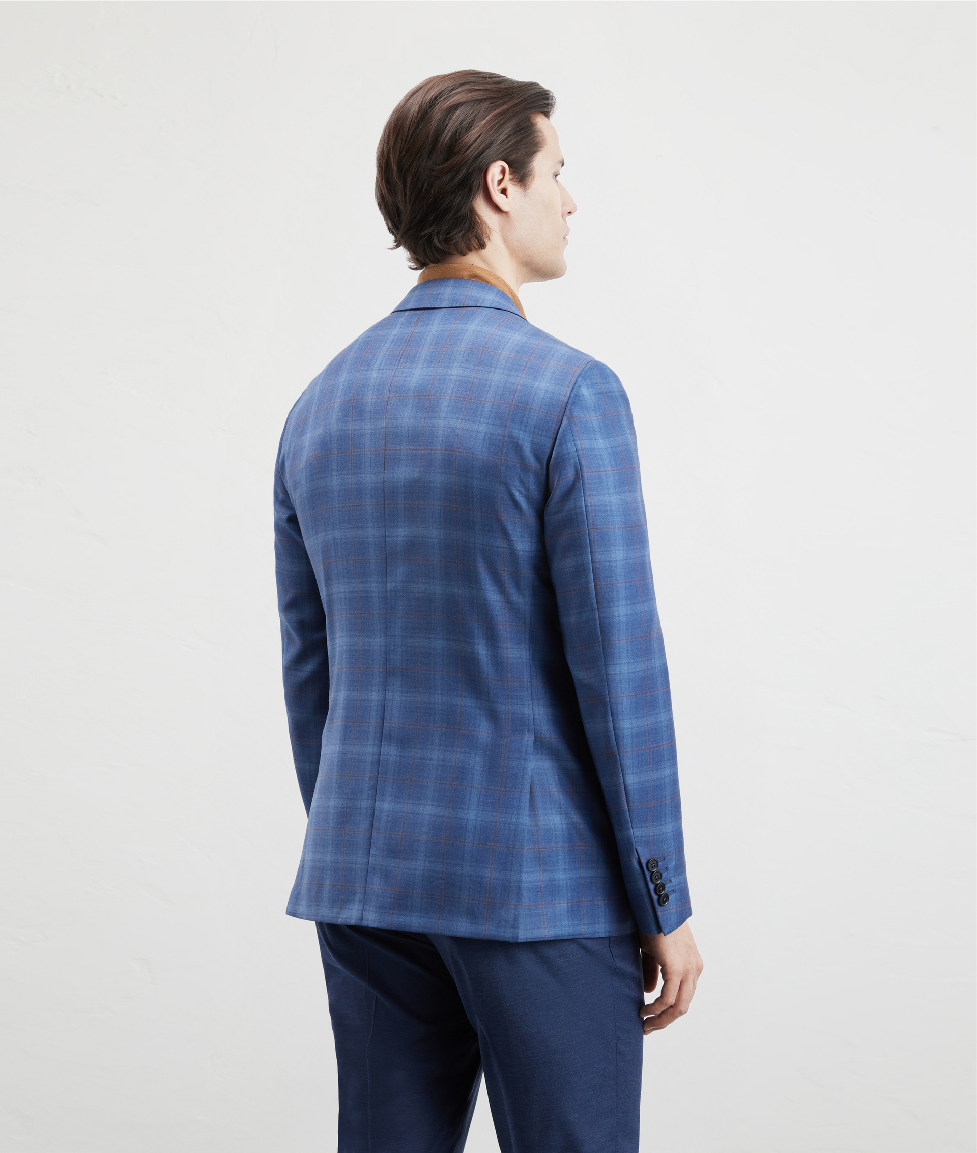 Vicenza Jacket In Wool 130'S Maxi Checks Light Blue | Pal Zileri