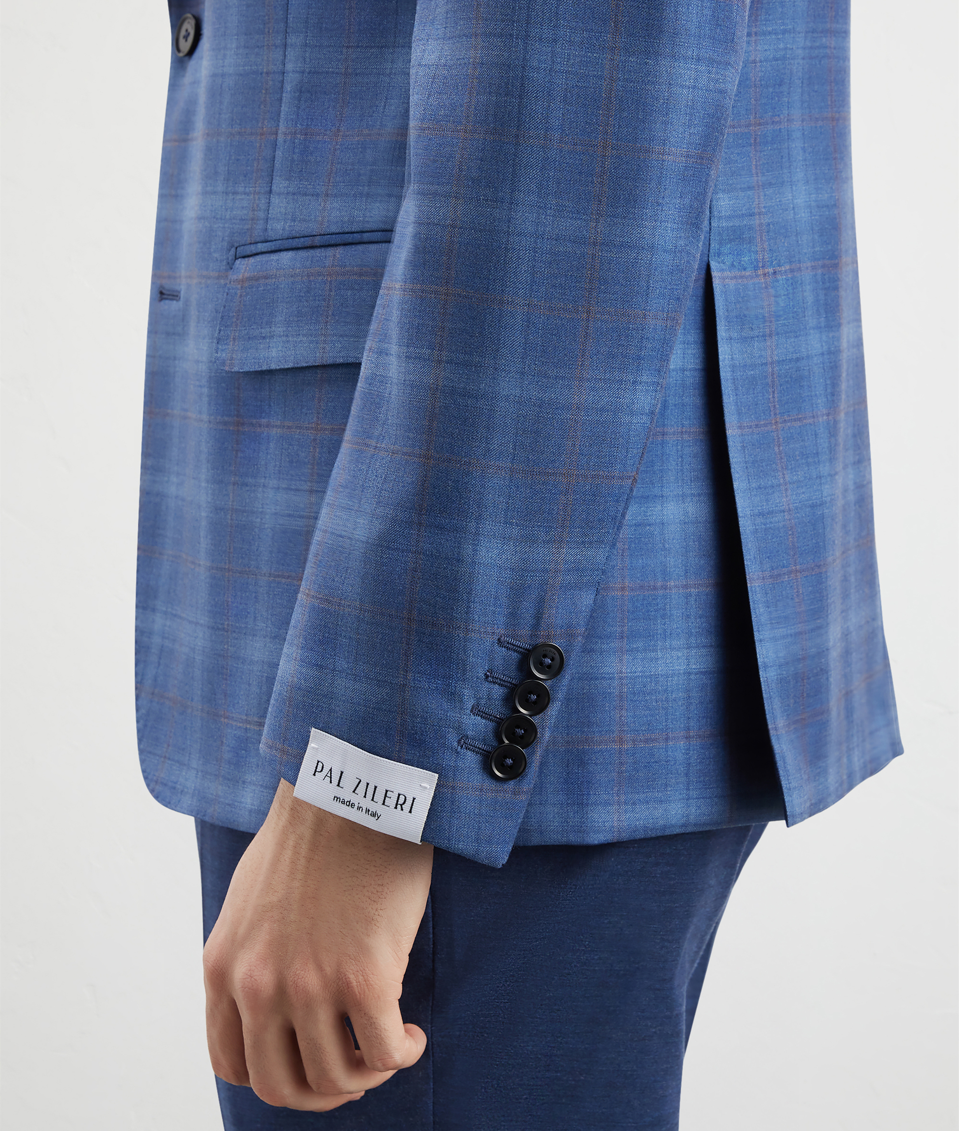 Vicenza Jacket In Wool 130'S Maxi Checks Light Blue | Pal Zileri