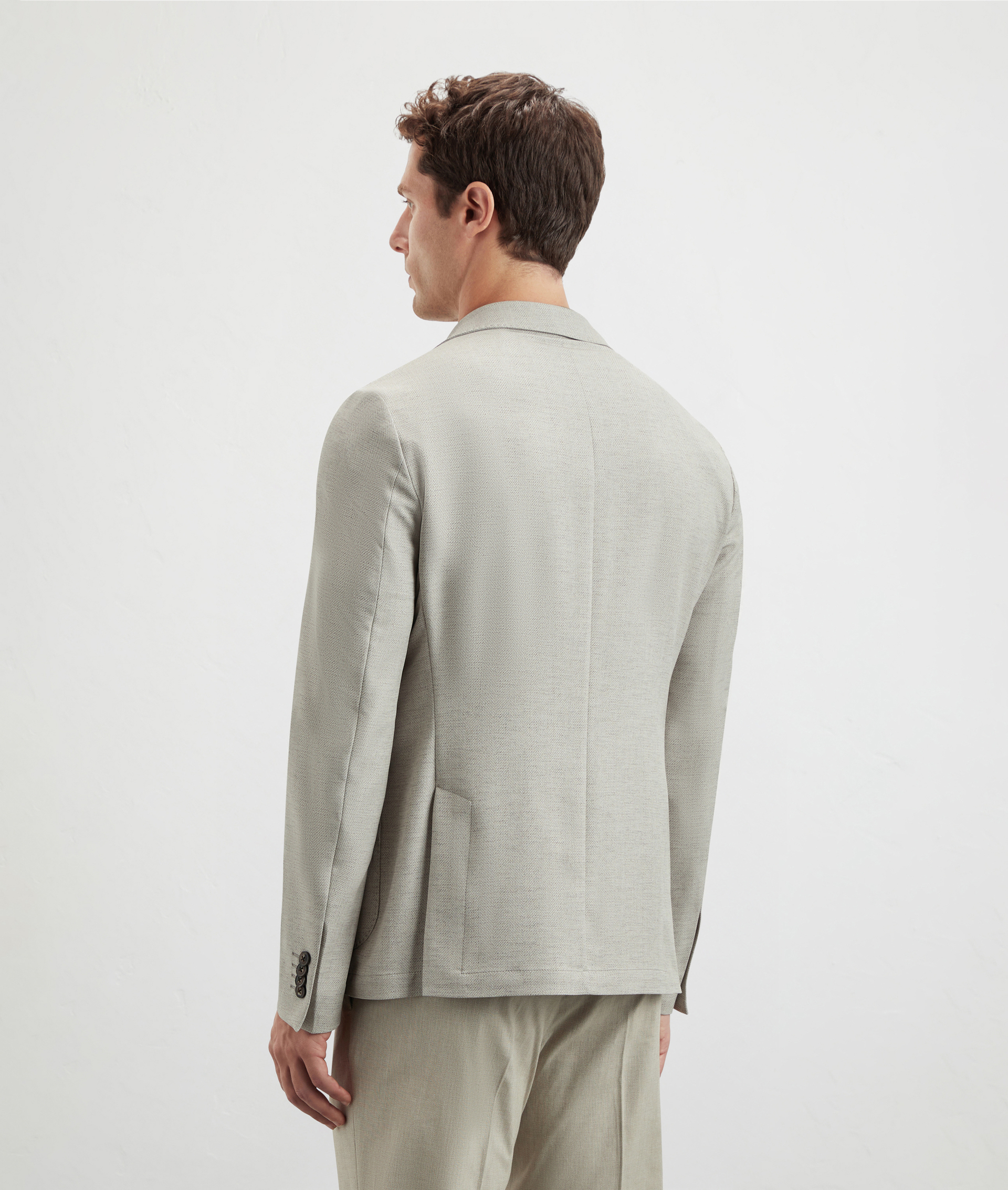 Printed Chevron Jersey Jacket Natural | Pal Zileri