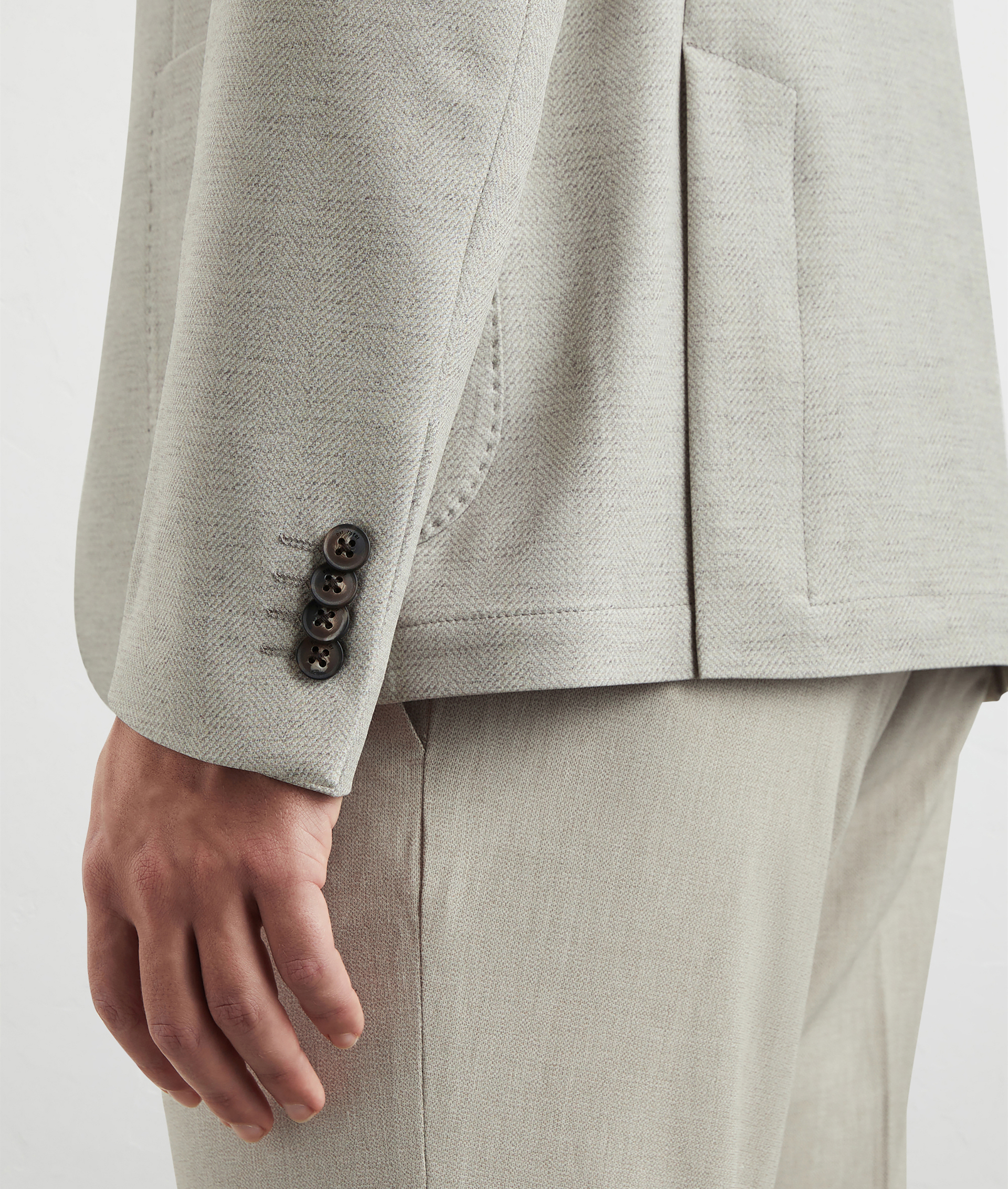 Printed Chevron Jersey Jacket Natural | Pal Zileri