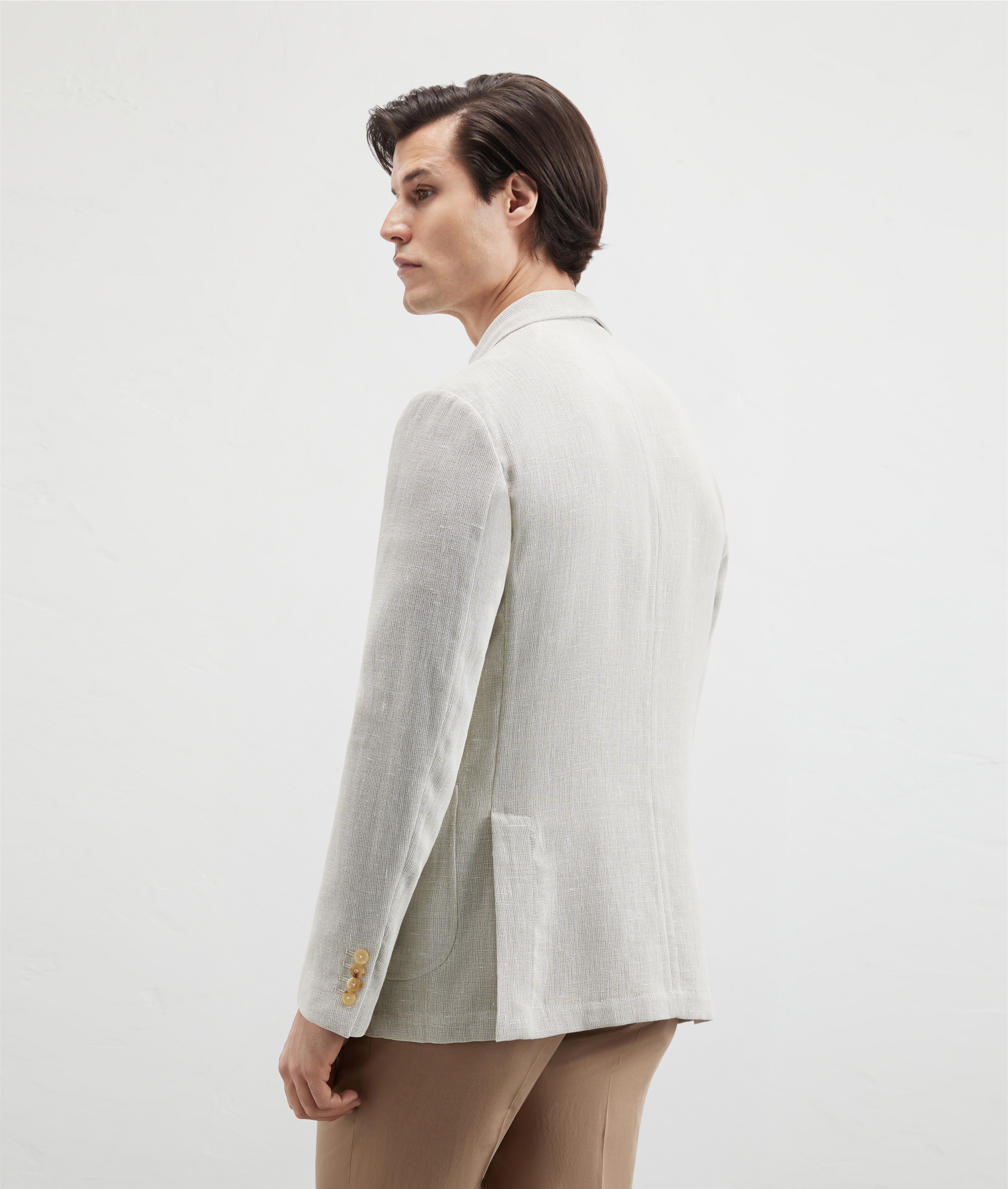 Jacket In Virgin Wool And Linen With Patch Pockets Natural | Pal Zileri