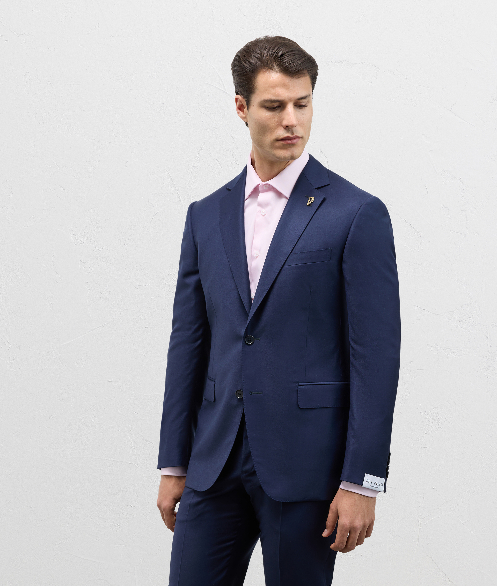 Vicenza Suit In Pure Stretch Wool Blue Navy | Pal Zileri