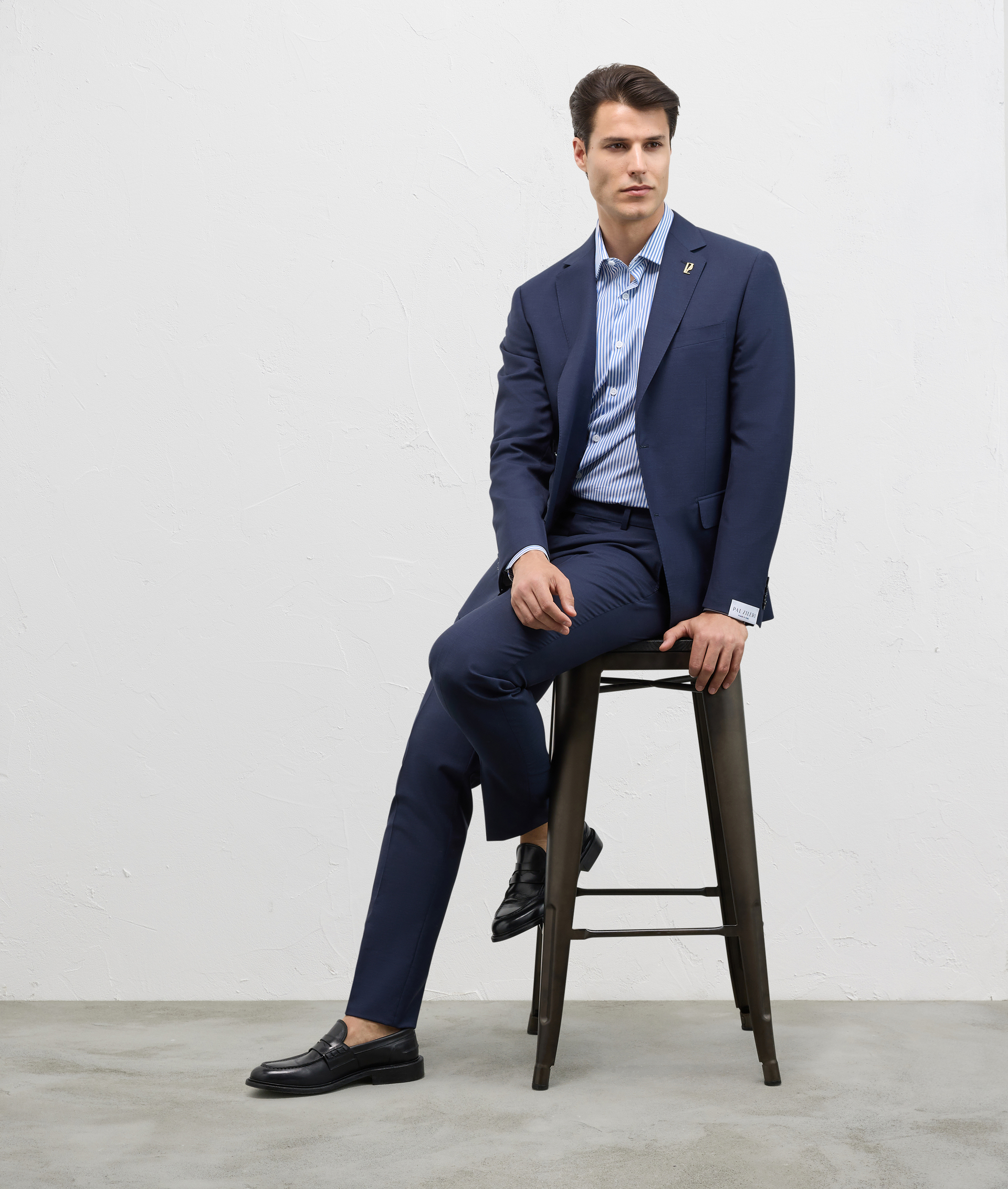 Vicenza Suit In Pure Stretch Wool Blue Navy | Pal Zileri