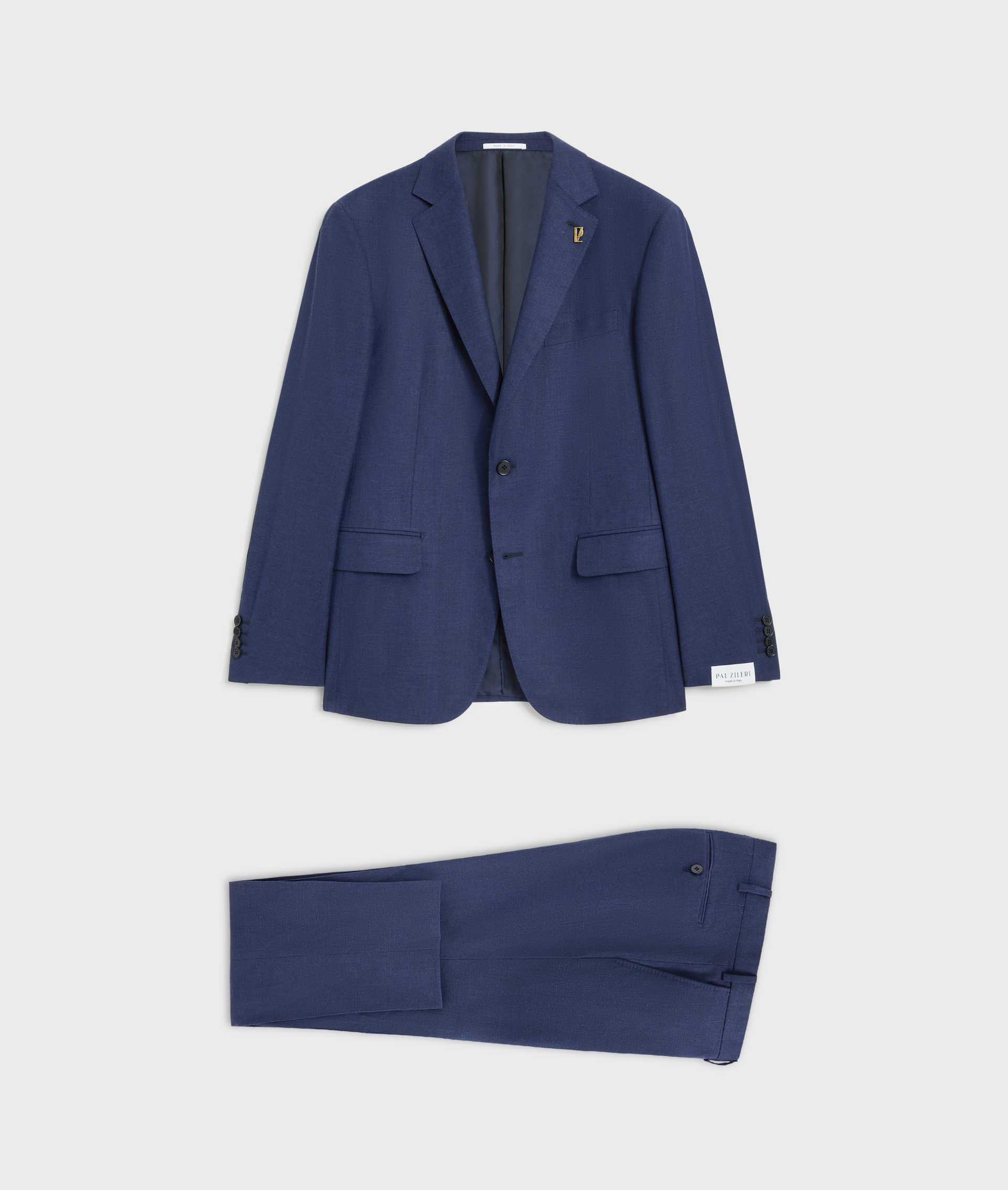 Vicenza Suit In Cotton Wool And Linen Blue Navy | Pal Zileri