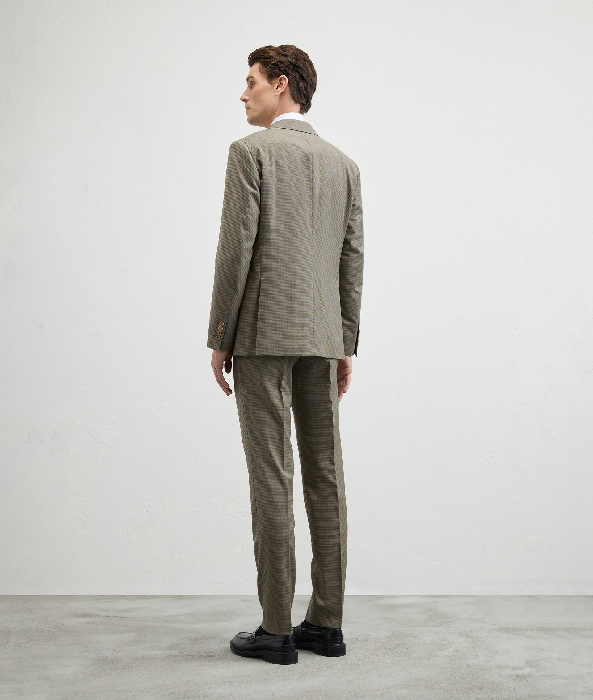 Vicenza Suit In Stretch Wool With Micro Pattern Light Brown | Pal Zileri