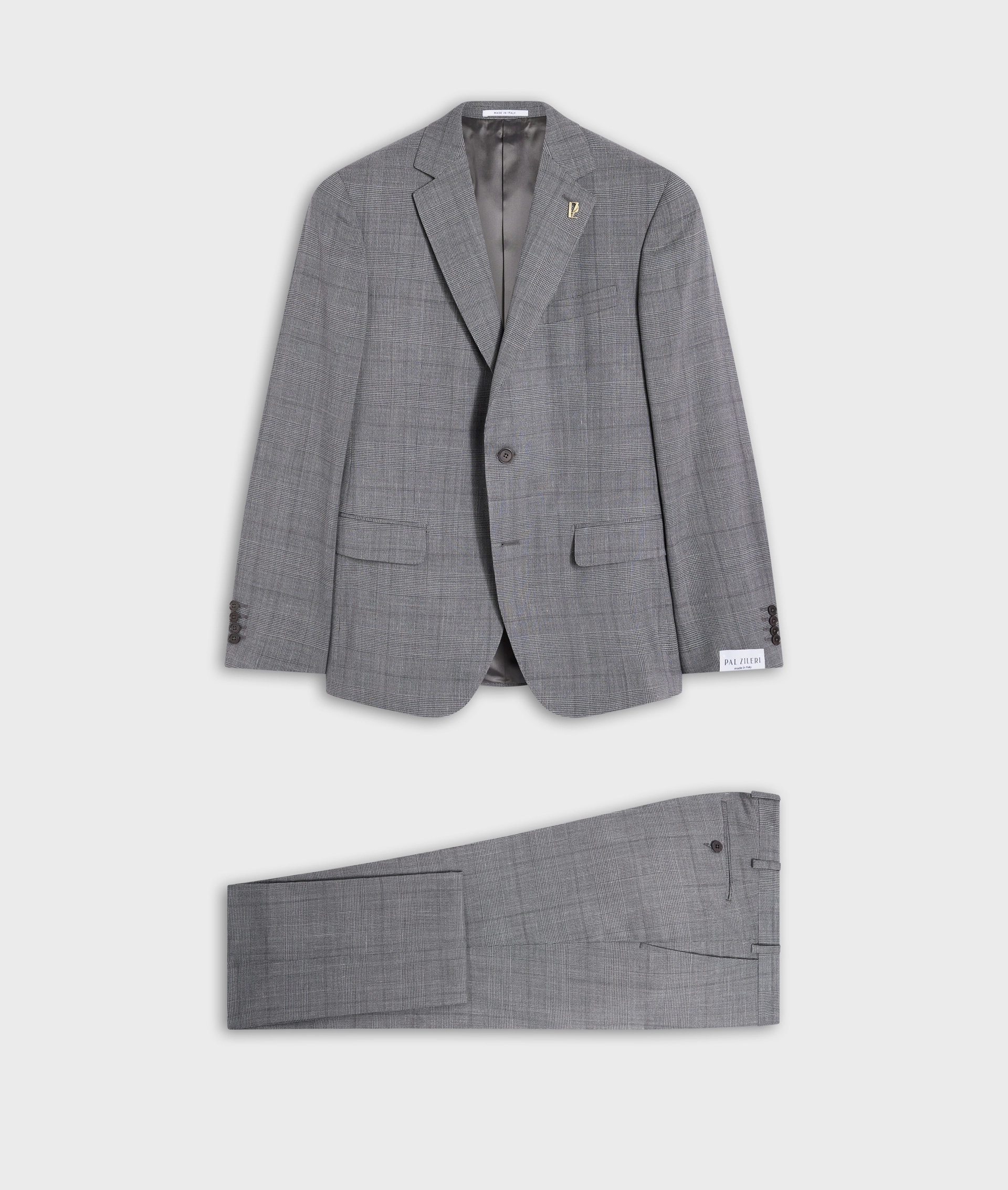 Vicenza Suit In Wool And Silk Prince Of Wales Grey | Pal Zileri