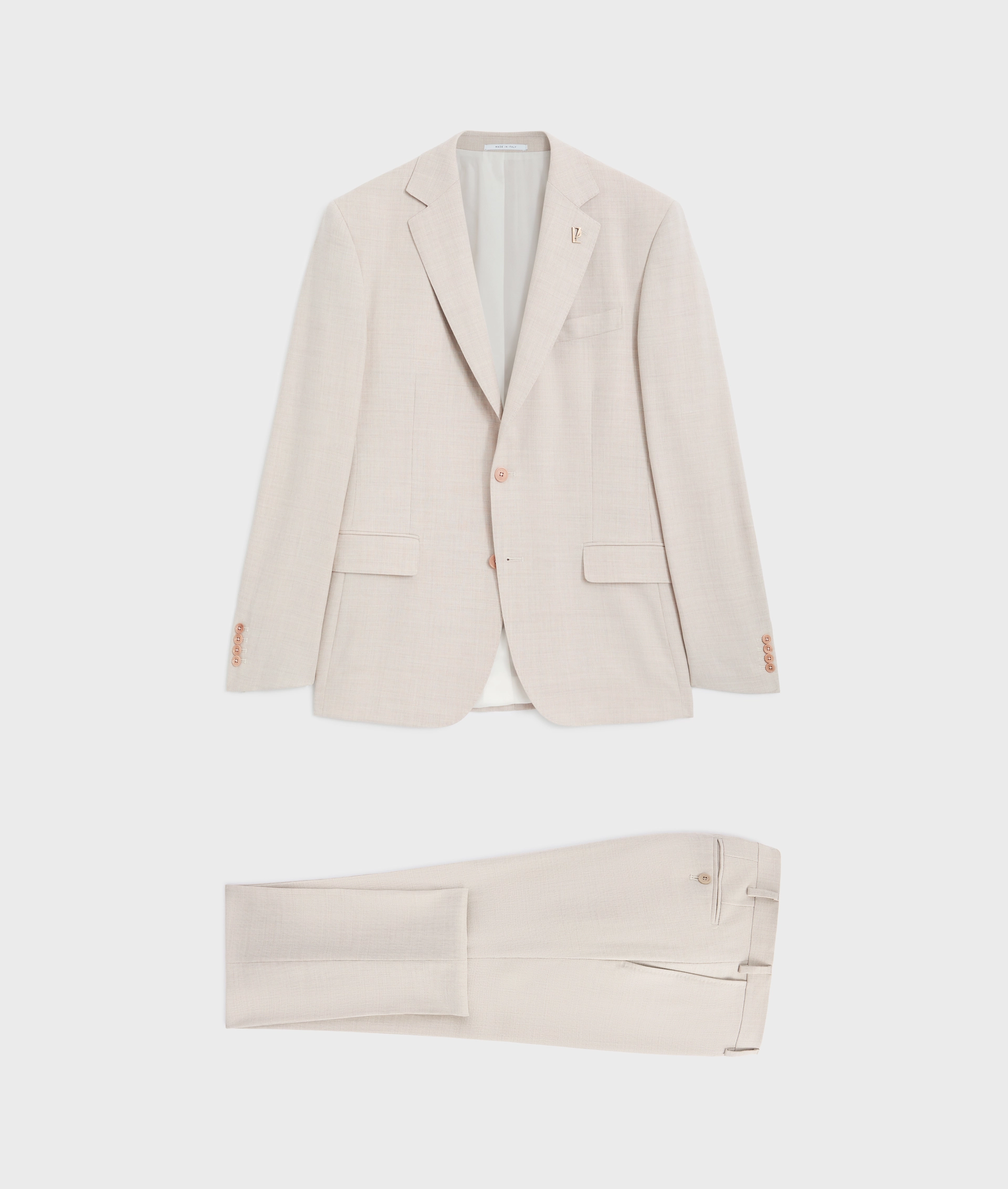 Vicenza Suit In Stretch Wool Super 130'S Natural | Pal Zileri