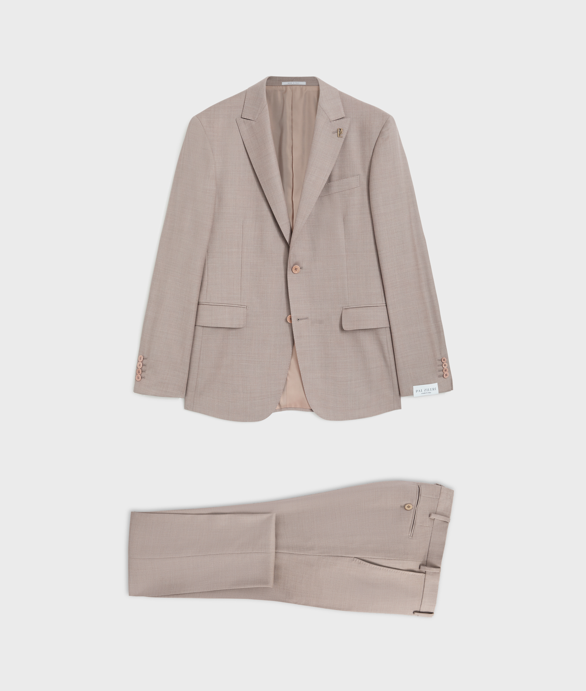 Vicenza Suit In Pure Wool 130'S Light Brown | Pal Zileri