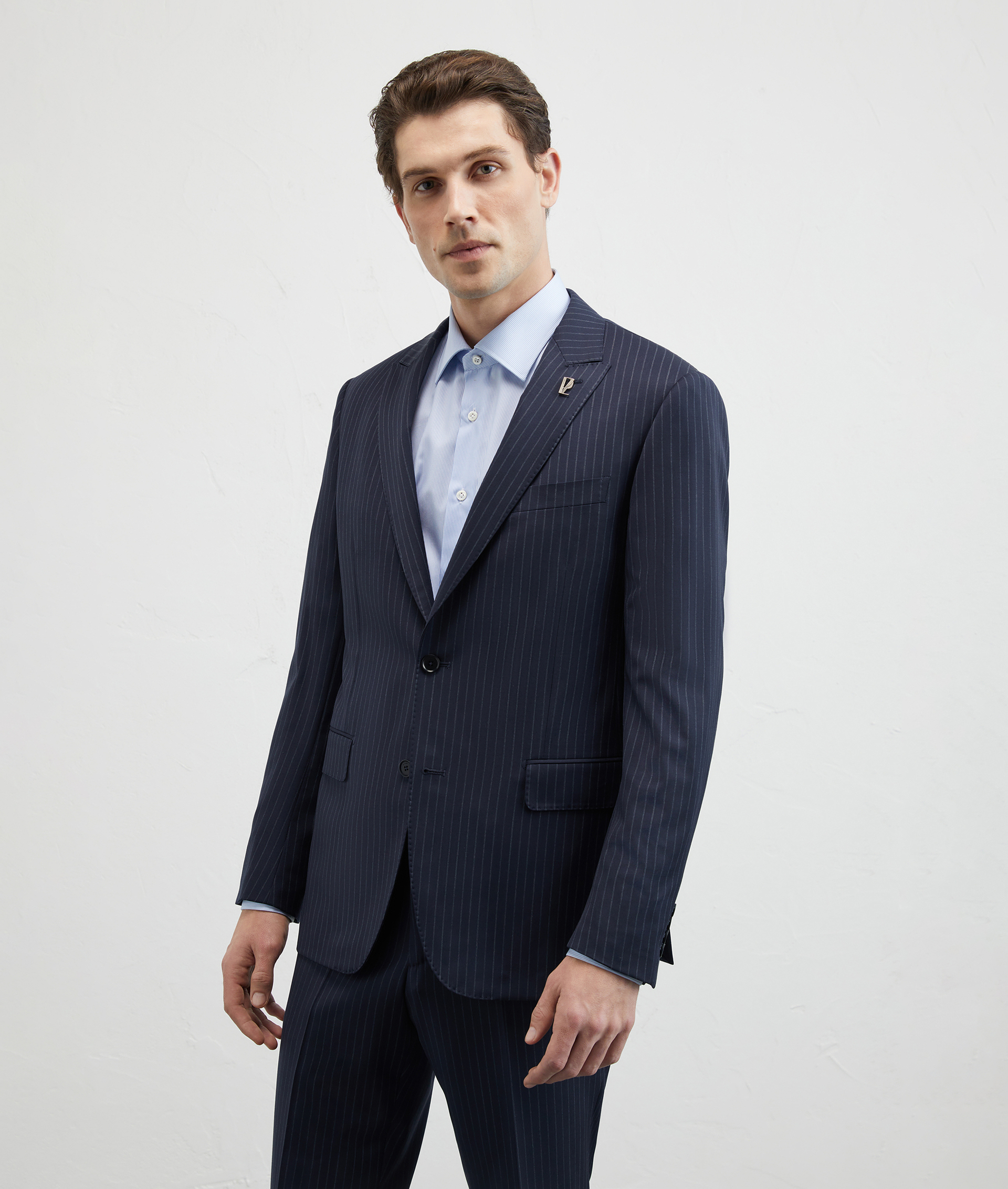 Vicenza Pinstripe Suit In 130'S Stretch Wool Blue Navy | Pal Zileri
