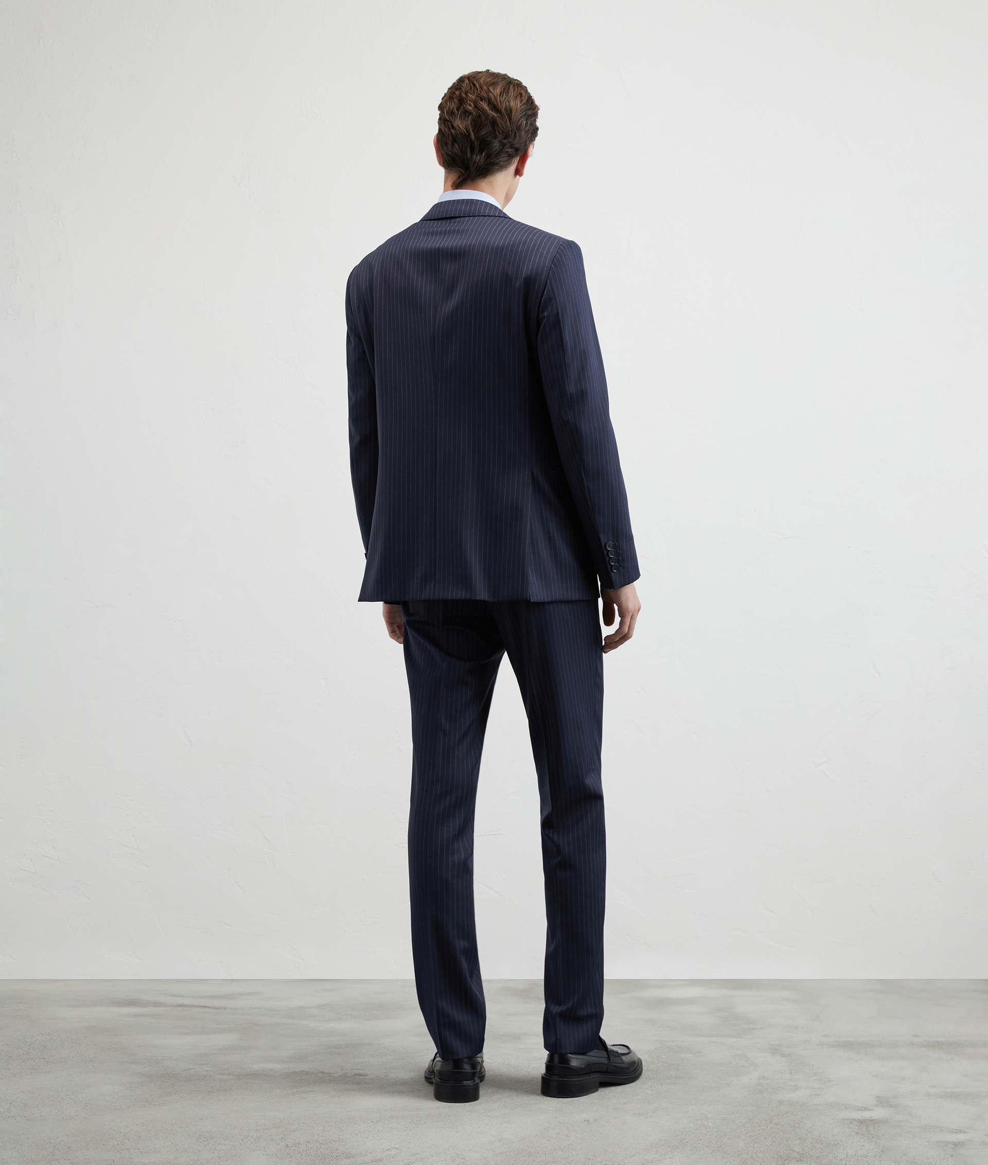 Vicenza Pinstripe Suit In 130'S Stretch Wool Blue Navy | Pal Zileri