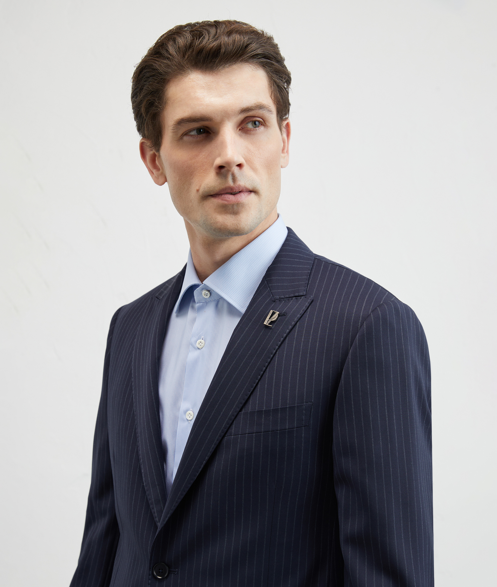 Vicenza Pinstripe Suit In 130'S Stretch Wool Blue Navy | Pal Zileri