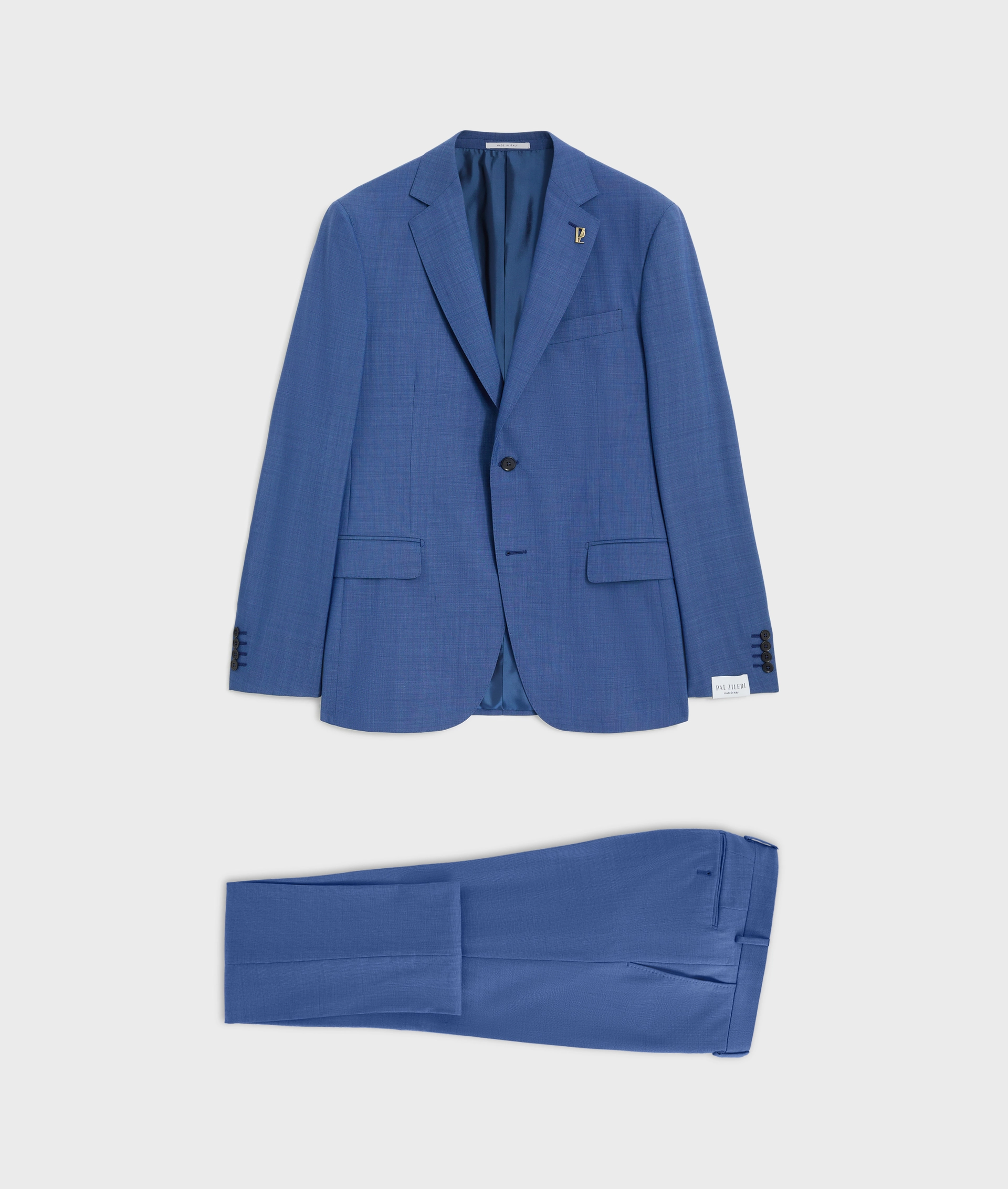 Key Suit In Stretch Wool With Micro Pattern Blue | Pal Zileri