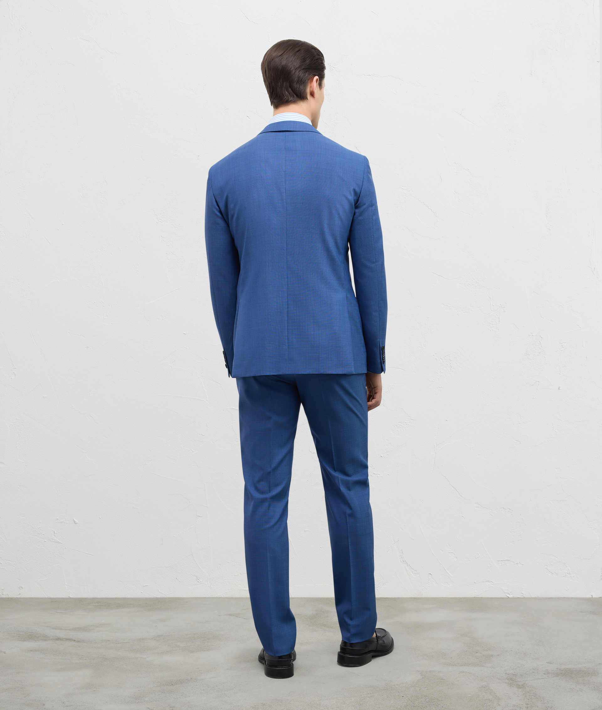 Key Suit In Stretch Wool With Micro Pattern Blue | Pal Zileri