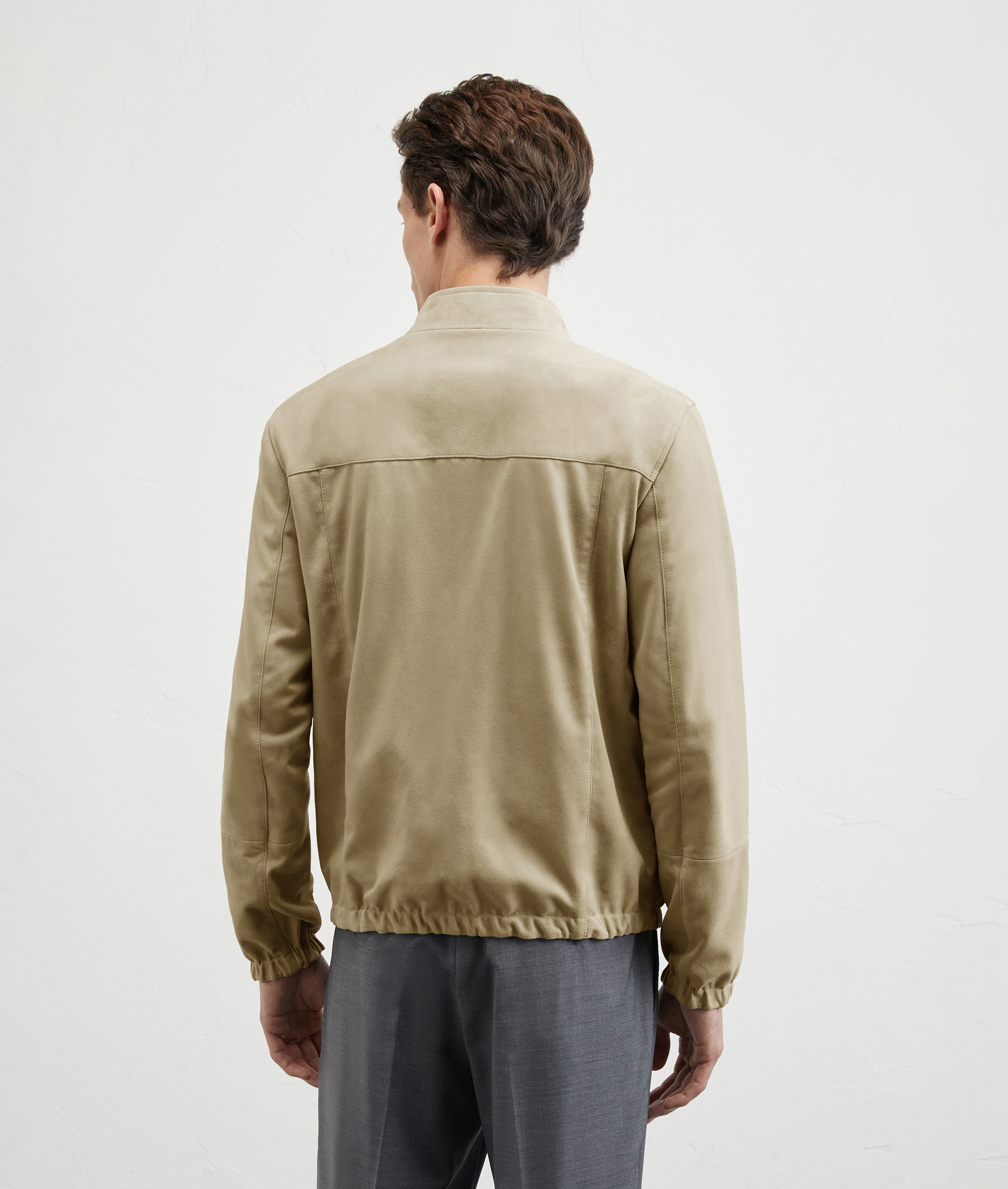 Reversible Bomber In Suede And Technical Fabric Light Brown | Pal Zileri