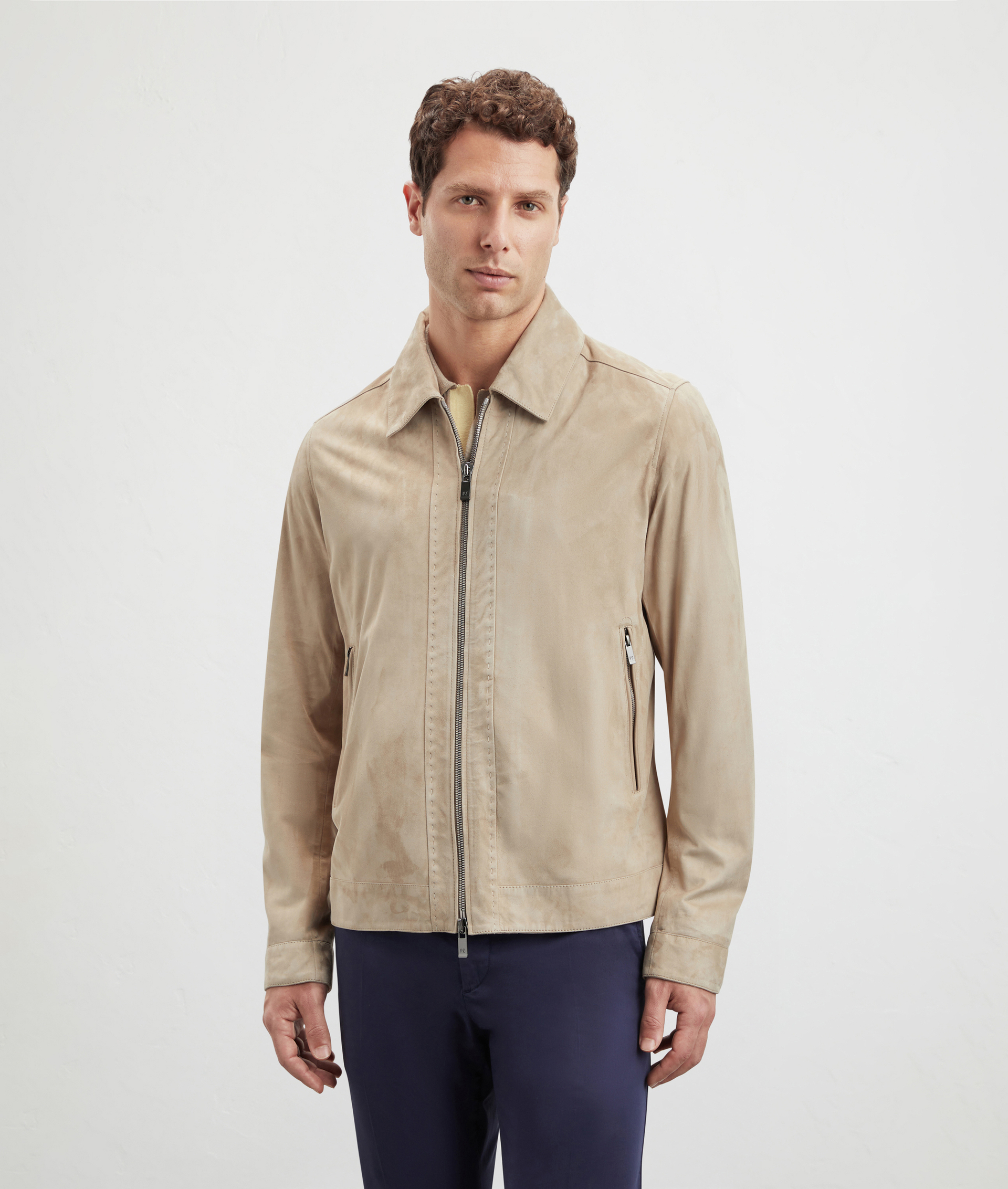 Jacket In Suede Light Brown | Pal Zileri
