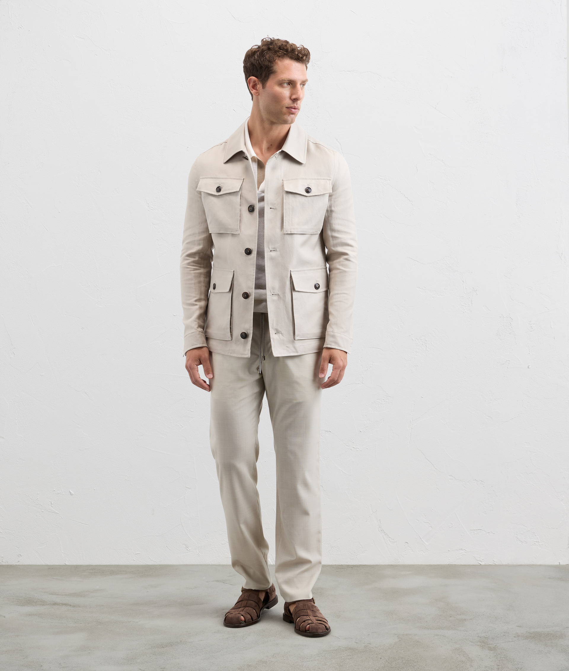 Field Jacket In Cotone E Lino Effetto Maglia Naturale - Capispalla - Pal Zileri | Official Website